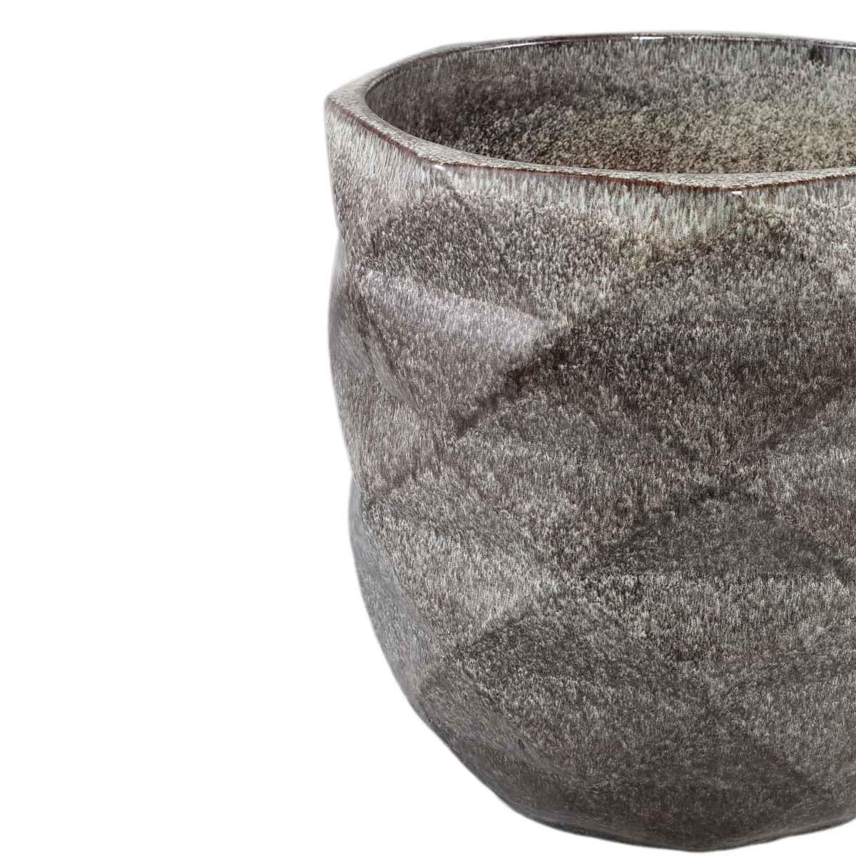 PTMD Bloempot Lotte - 53x53x52 cm - Keramiek - Grijs - Set van 4