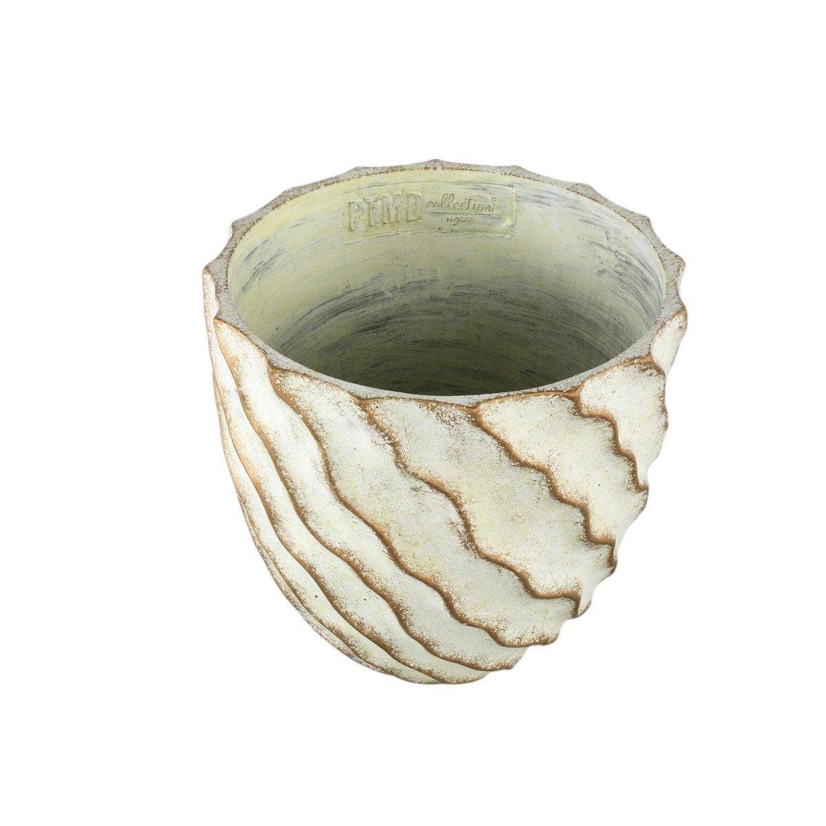 PTMD Bloempot Sharlae - 40x40x40 cm - Cement - Creme