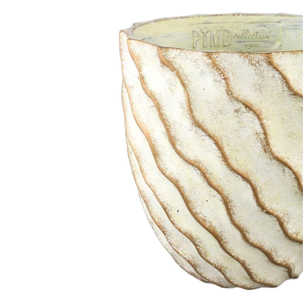 PTMD Bloempot Sharlae - 40x40x40 cm - Cement - Creme