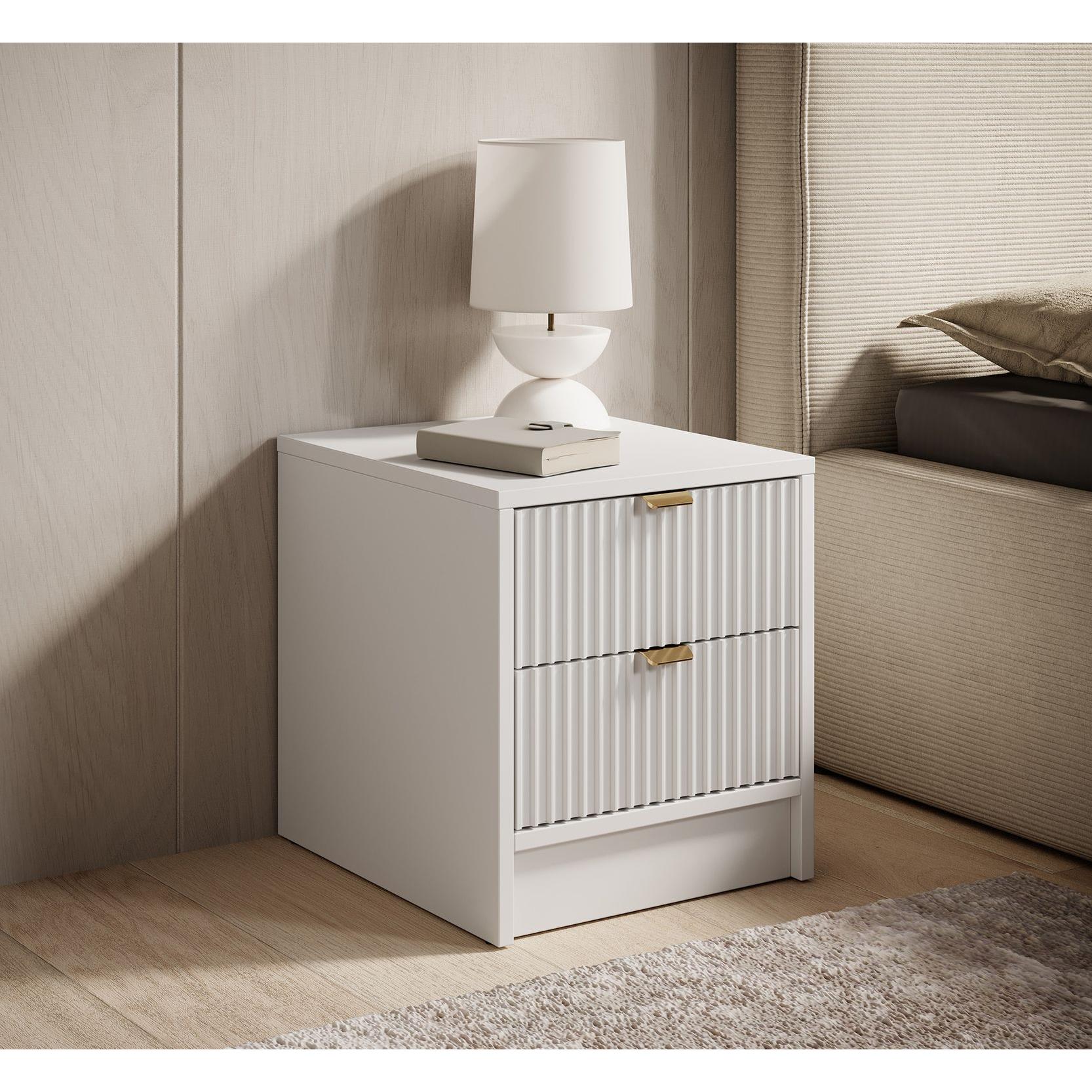 Meubella Nachtkastje Tavares - Wit - 35 cm