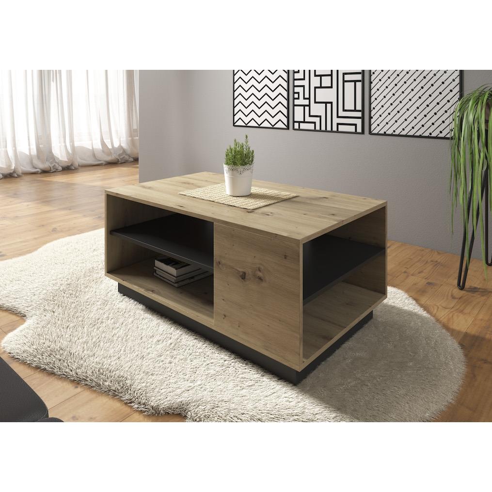 Meubella Salontafel Ashley - Eiken - Grijs - 100 cm