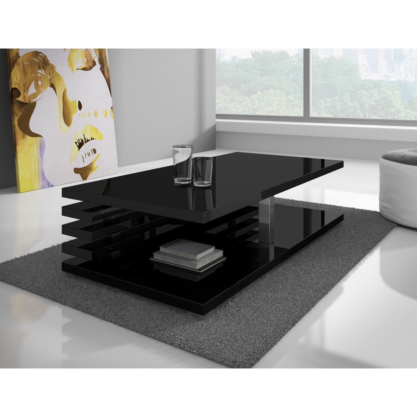 Meubella Salontafel Altea - Zwart - Hoogglans - 120 cm