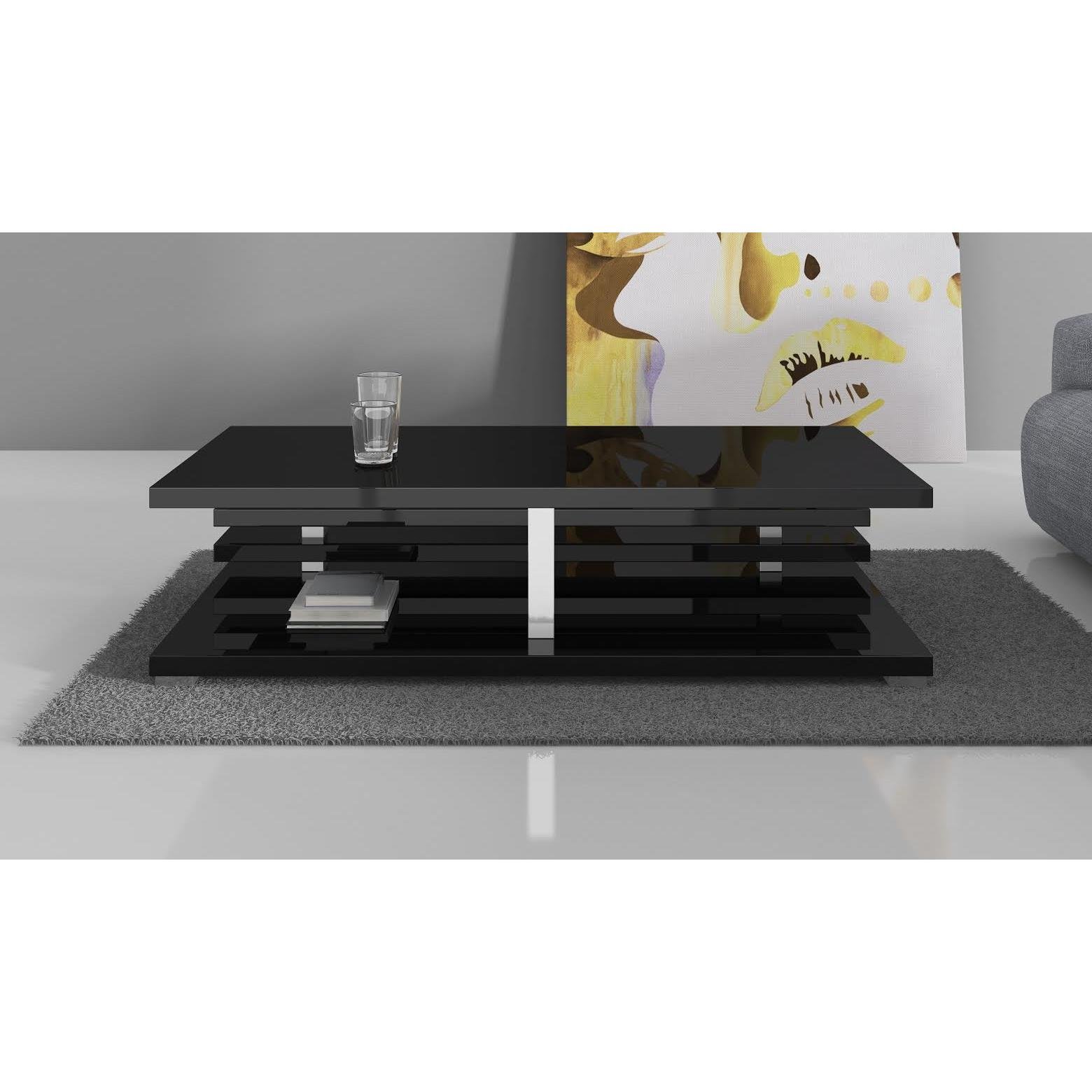 Meubella Salontafel Altea - Zwart - Hoogglans - 120 cm