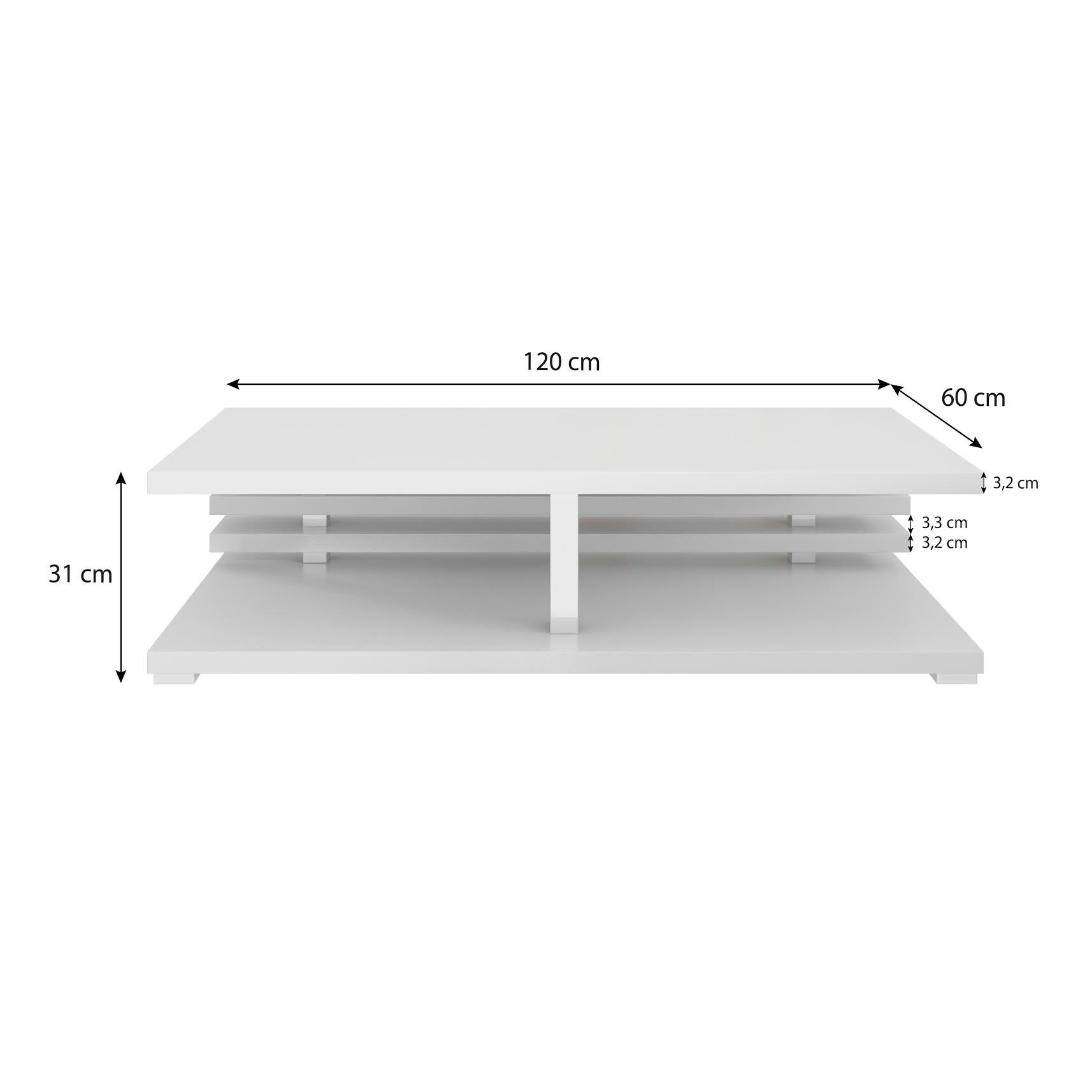 Meubella Salontafel Altea - Zwart - Hoogglans - 120 cm