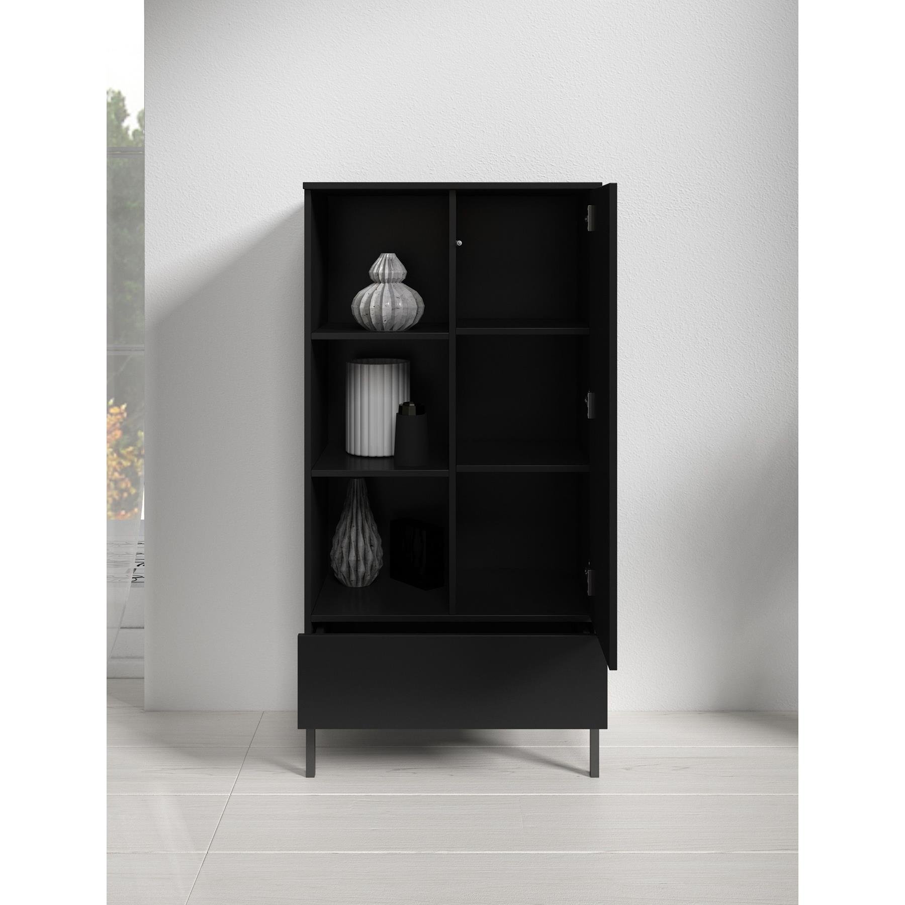 Meubella Opbergkast Queen - Mat Zwart - 70 cm