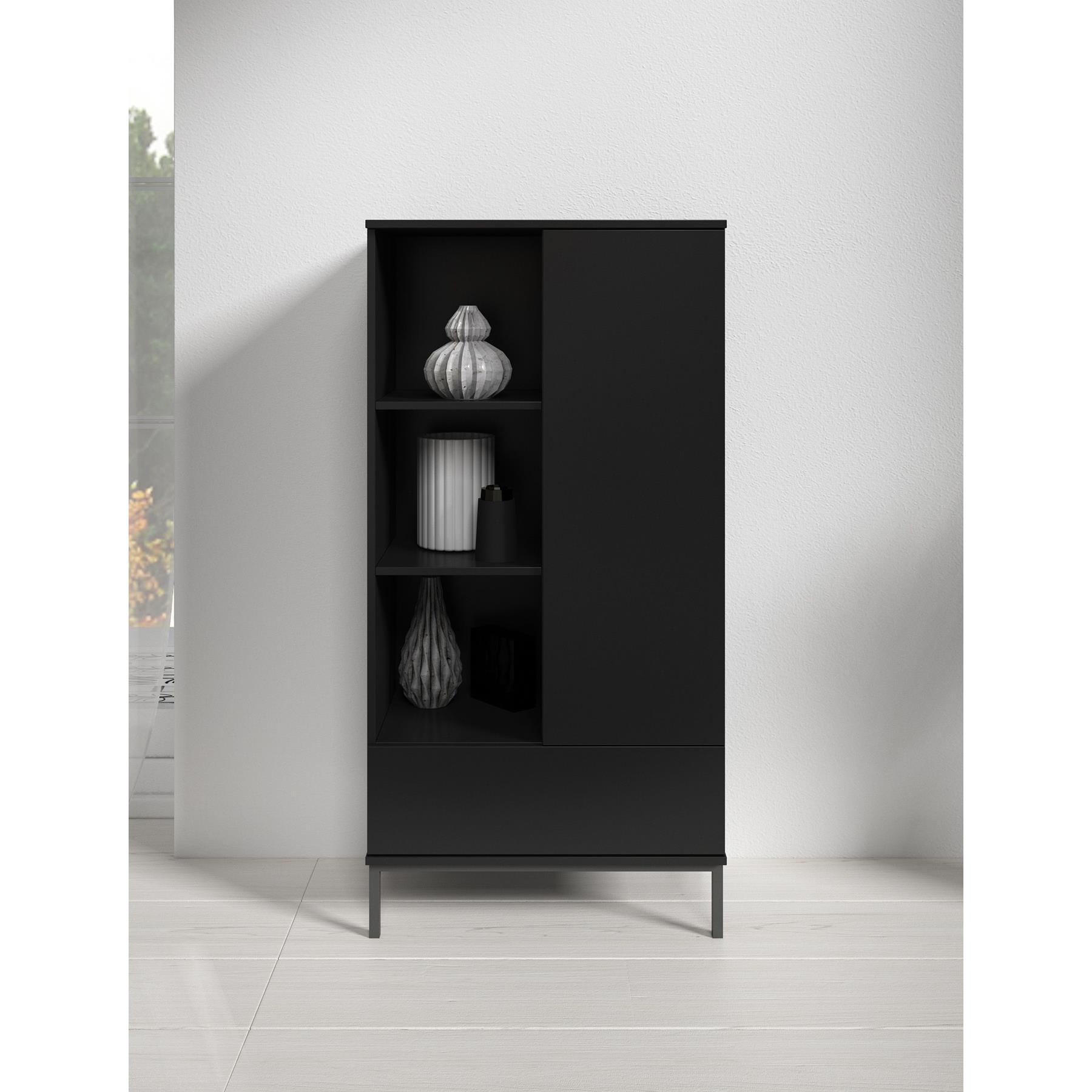 Meubella Opbergkast Queen - Mat Zwart - 70 cm