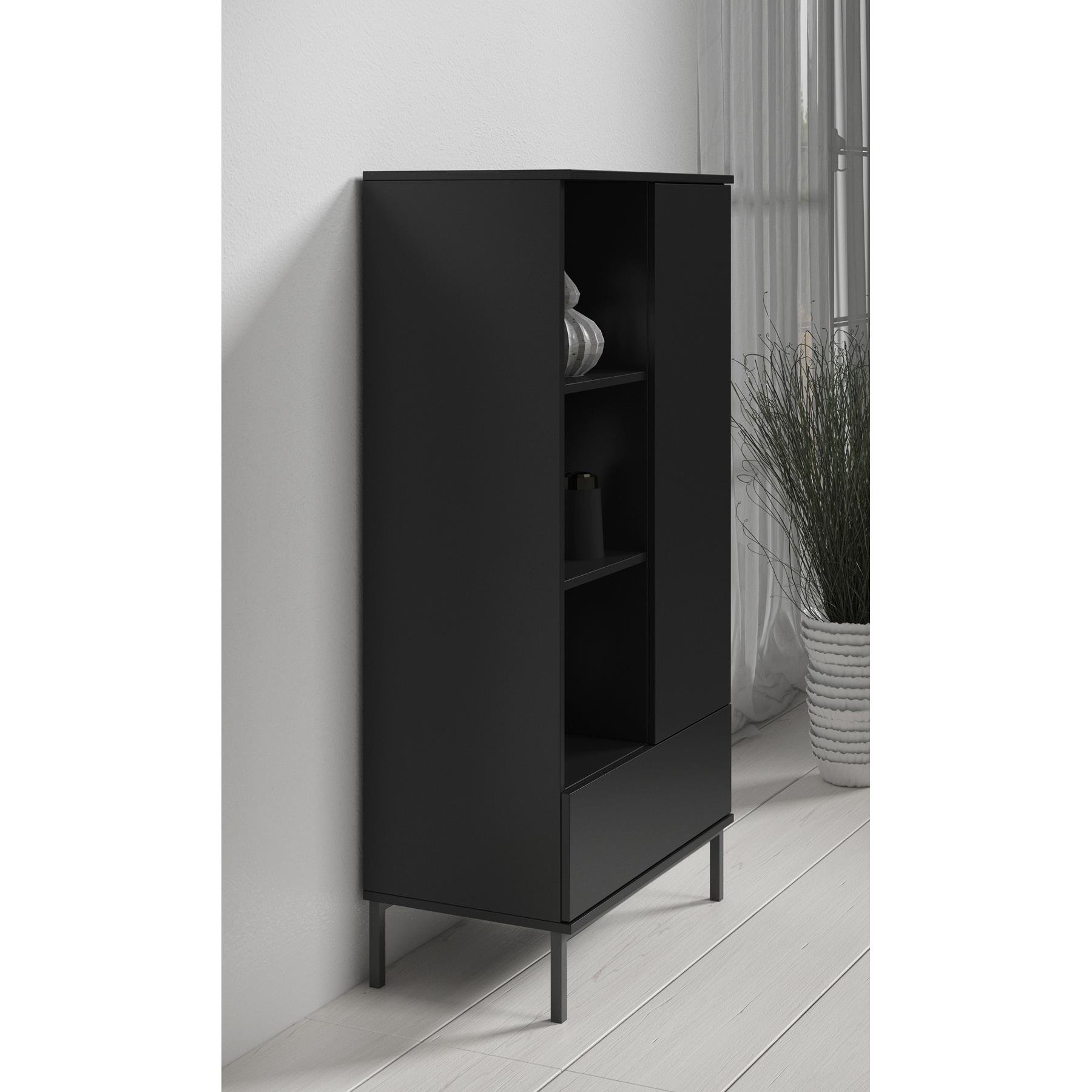 Meubella Opbergkast Queen - Mat Zwart - 70 cm