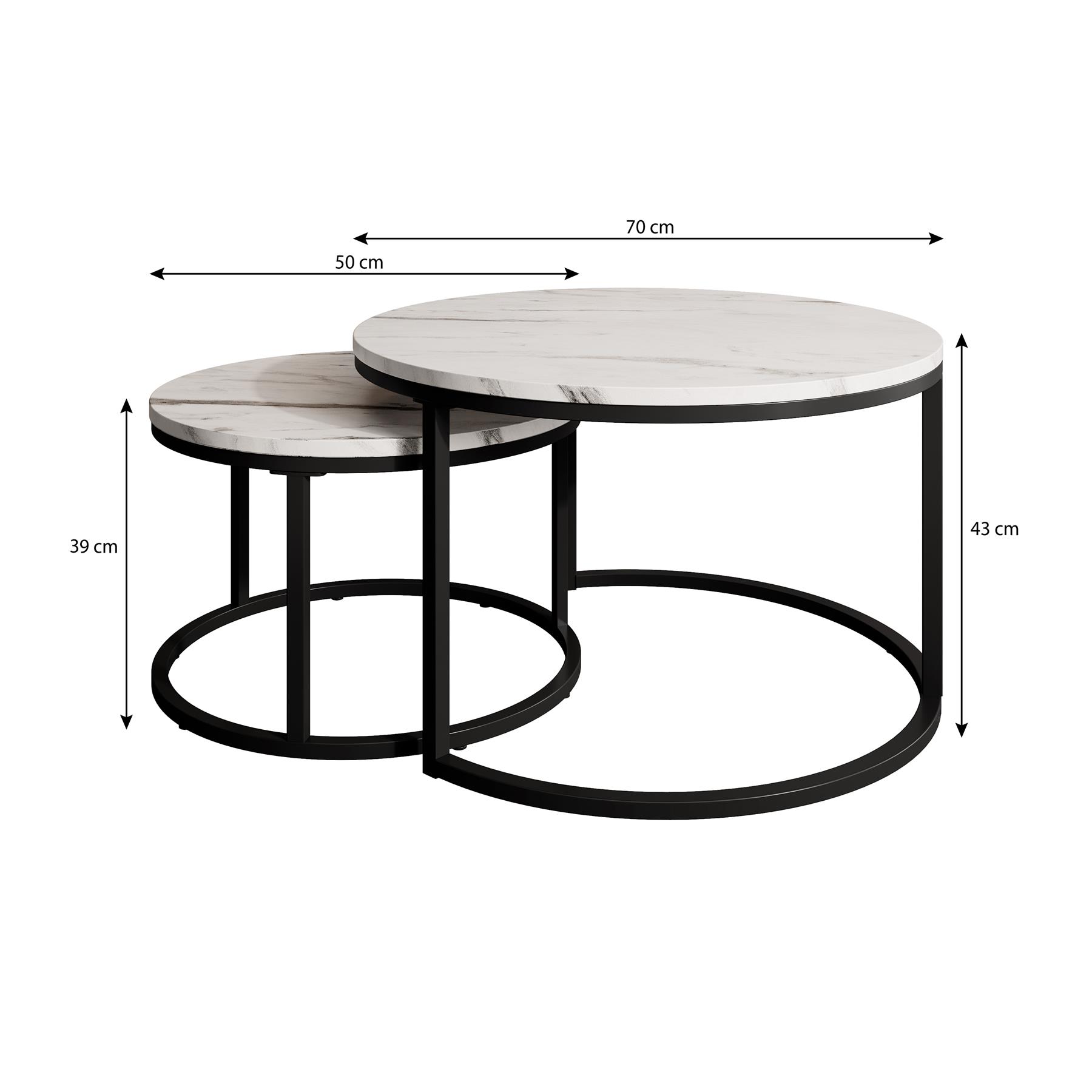 Meubella Salontafel Rica - Eiken - Set van 2