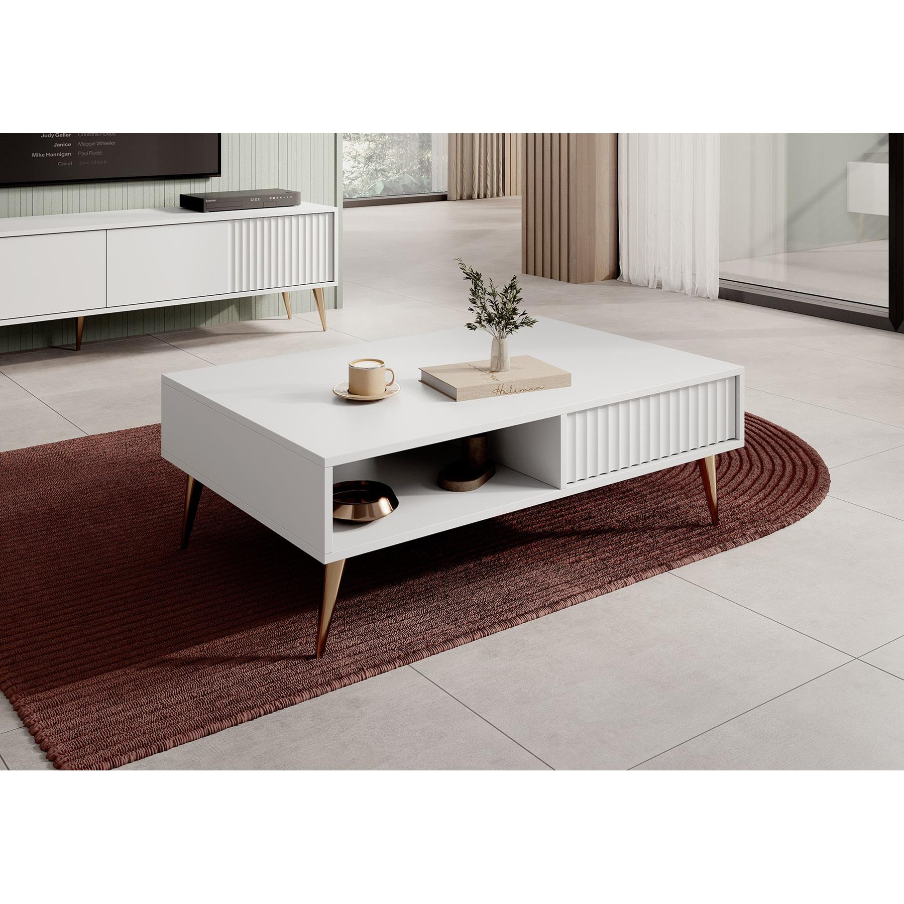 Meubella Salontafel Winq - Wit - 102 cm