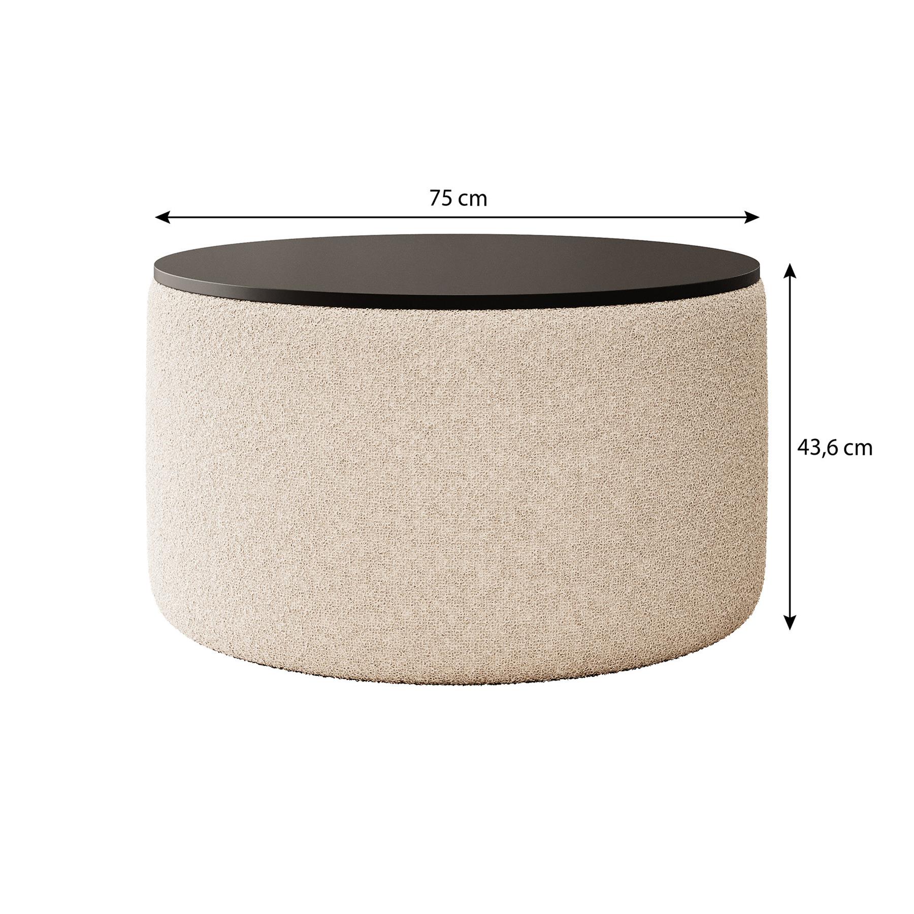 Meubella Salontafel Marcio - Zwart velvet - 75 cm