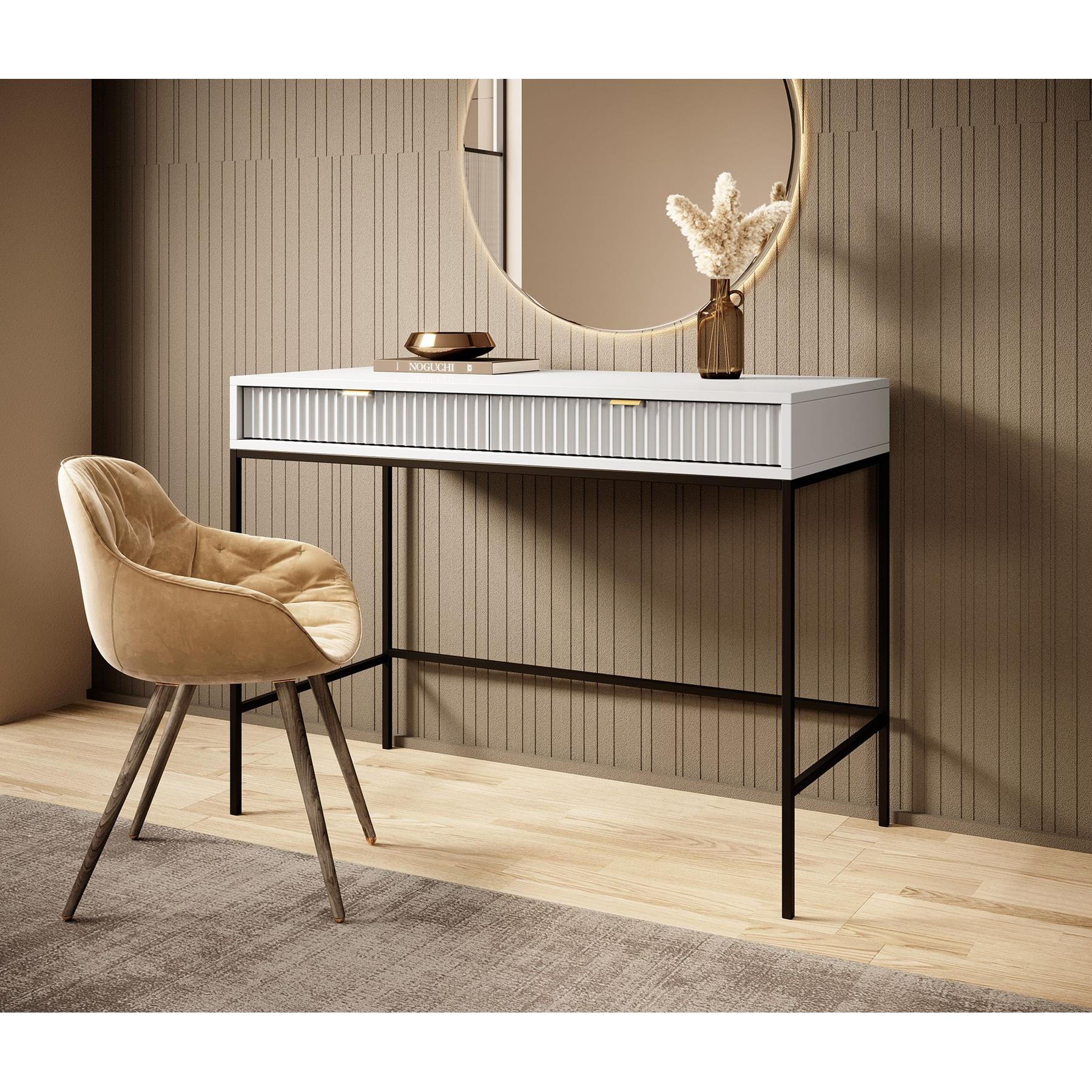Meubella Kaptafel Navil - Wit - 104 cm