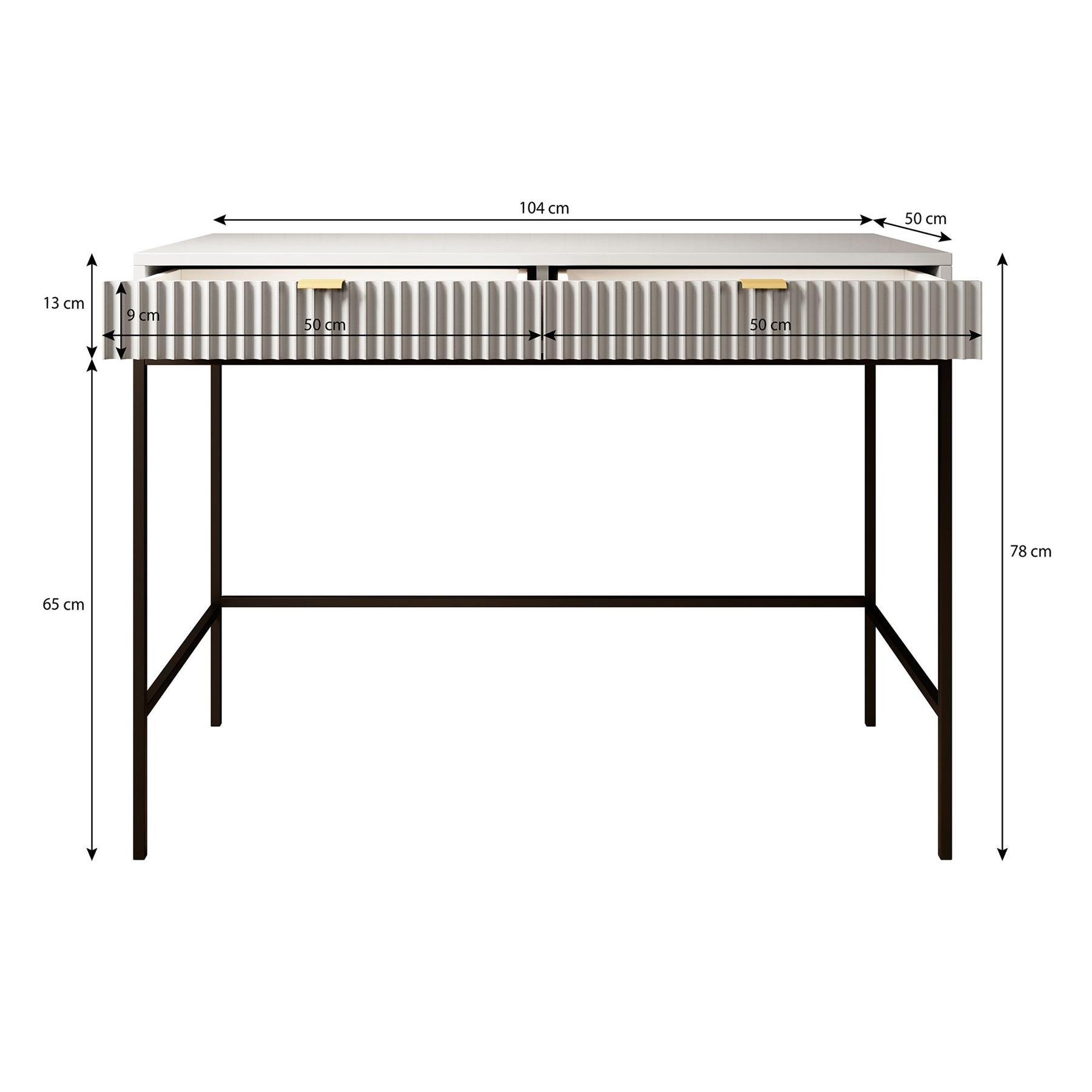 Meubella Kaptafel Navil - Wit - 104 cm