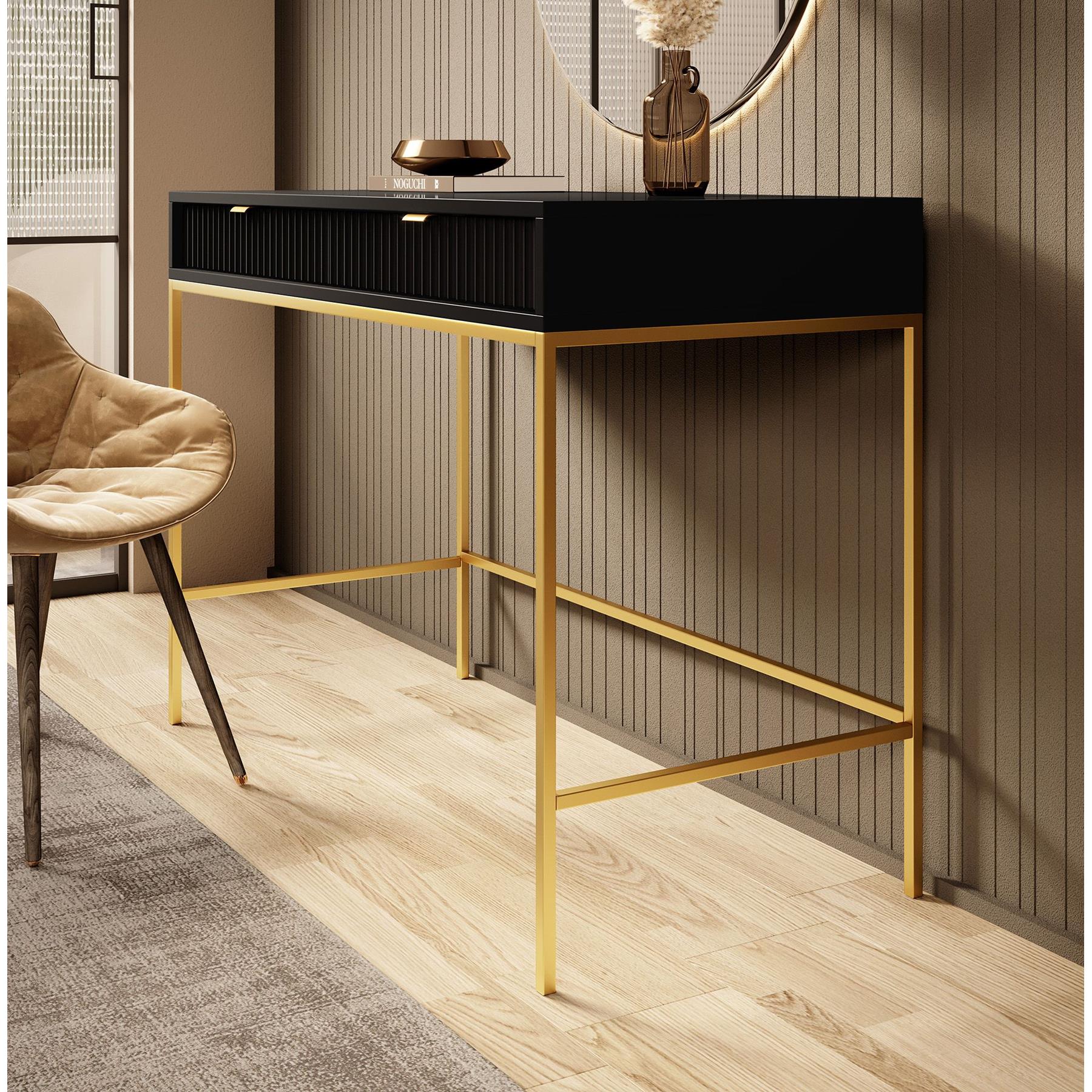 Meubella Kaptafel Navil 2 - Zwart - 104 cm
