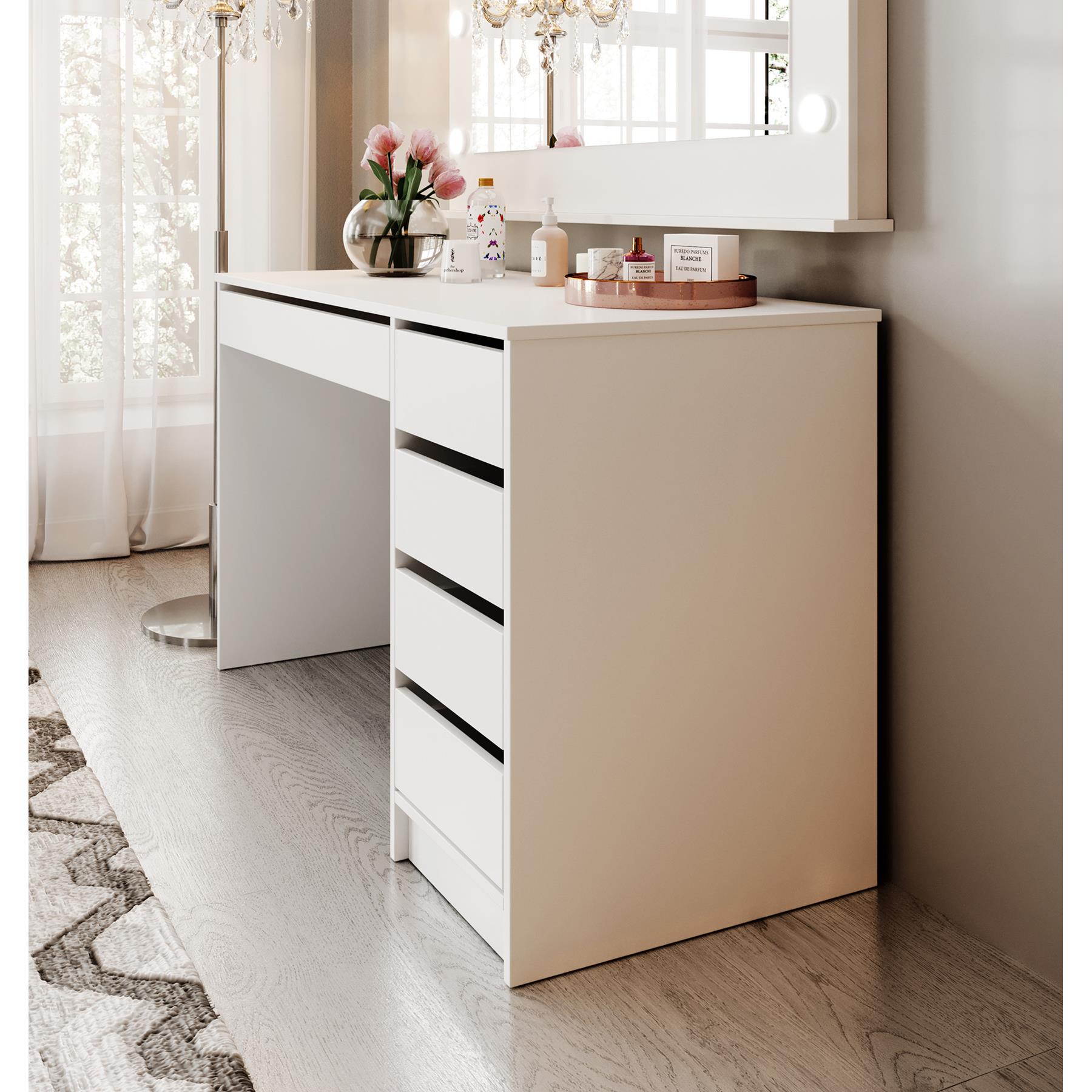 Meubella Kaptafel Arco - Wit - 120 cm - Met spiegel