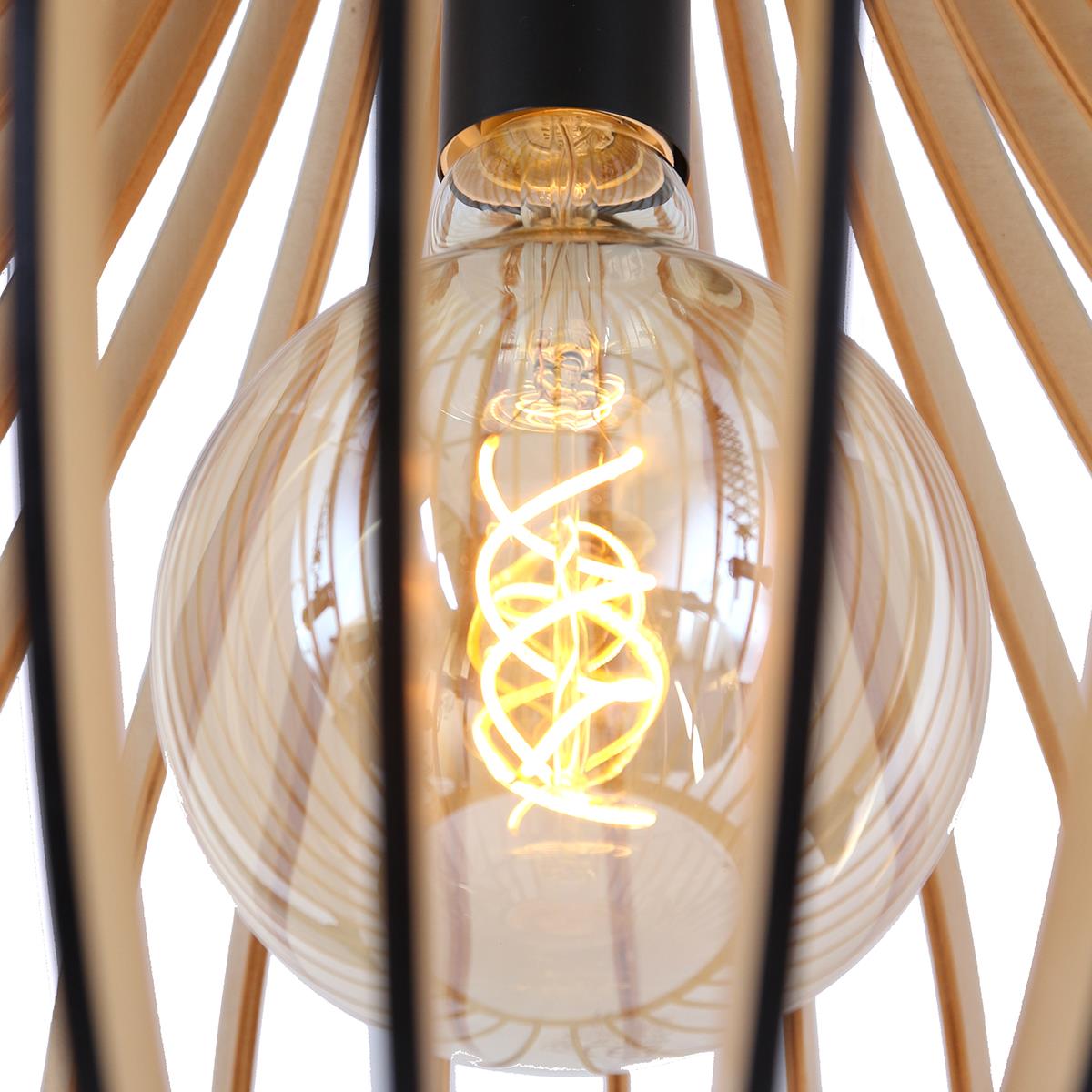 Steinhauer - hanglamp - Smukt - naturel - hout - Ø 50cm - E27 - 2697BE