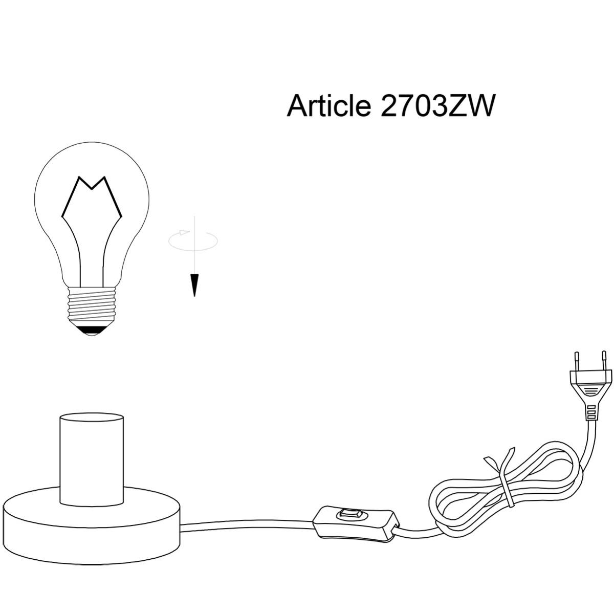 Mexlite - tafellamp - Minimalics - zwart - metaal - Ø 12cm - E27 - 2703ZW