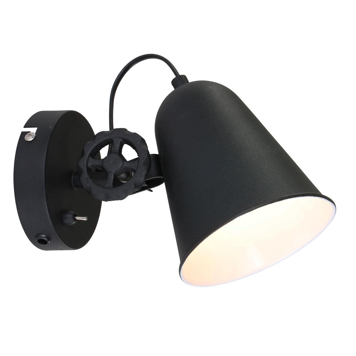Anne Lighting - wandlamp - Dolphin - zwart - metaal - opbouwspot - E27 - 1323ZW