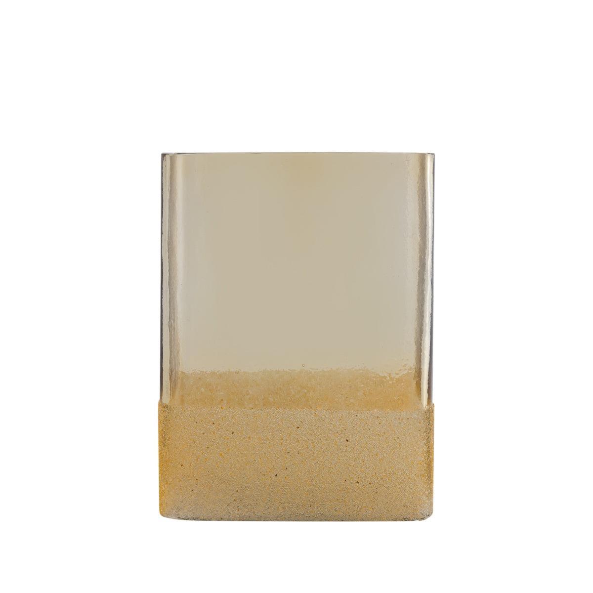 PTMD Windlicht Waya - 15x15x20 cm - Glas - Champagne