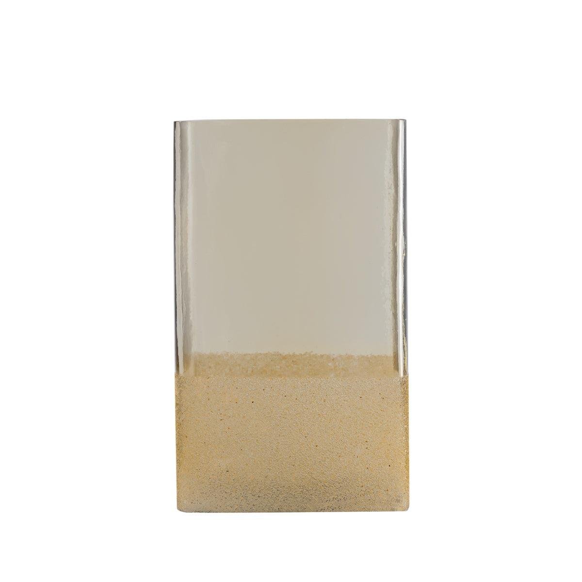 PTMD Windlicht Waya - 15x15x25 cm - Glas - Champagne