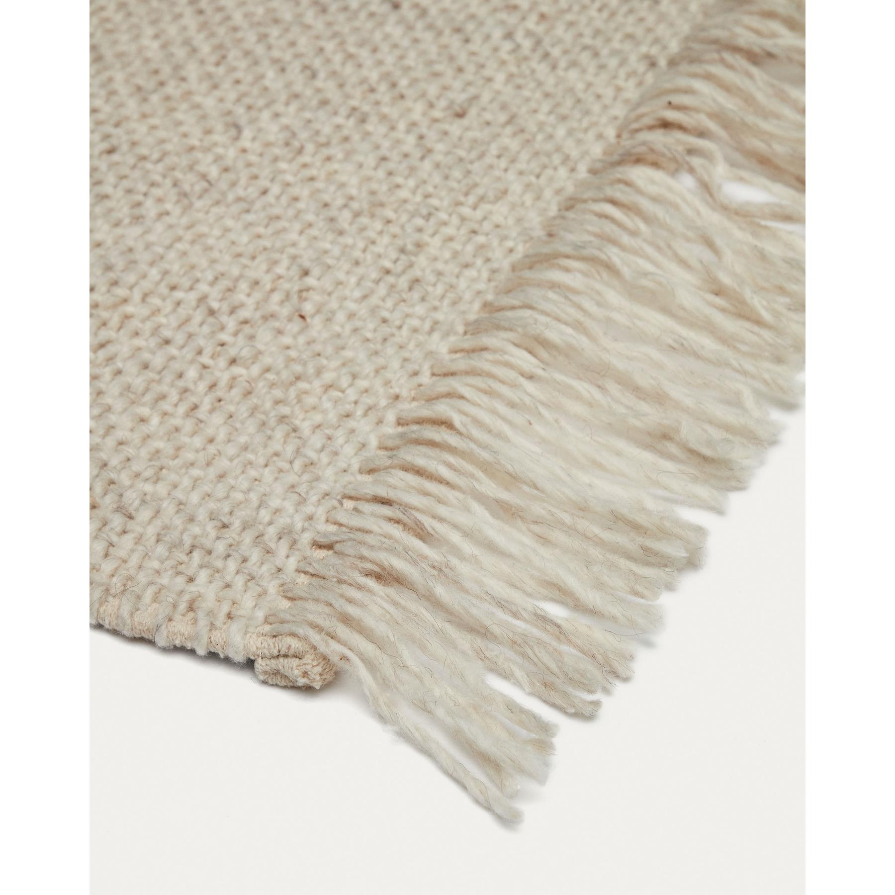 Alfombra Marely de lana beige 160 x 230 cm
