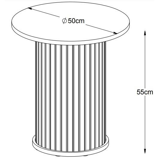 by fonQ Alon Bijzettafel Pilaar Ø 50 cm - Smoked Eiken