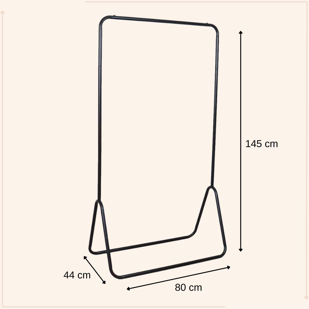 MISOU Kledingrek Metaal Industrieel Zwart 80x44x145cm