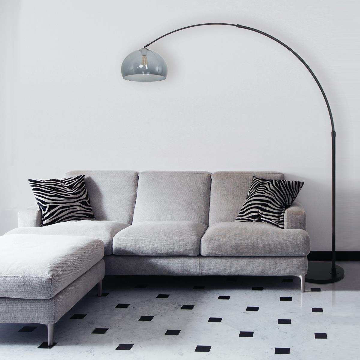 Steinhauer - vloerlamp - Sparkled Light - zwart - kunststof metaal - booglamp - E27 - 9878ZW