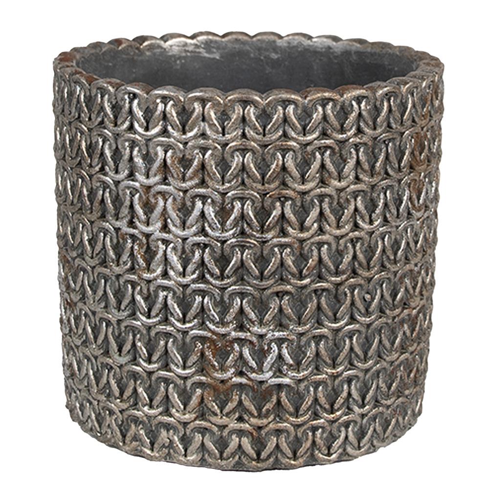 Clayre & Eef Bloempot Binnen  Ø 15x14 cm Grijs Steen Plantenpot