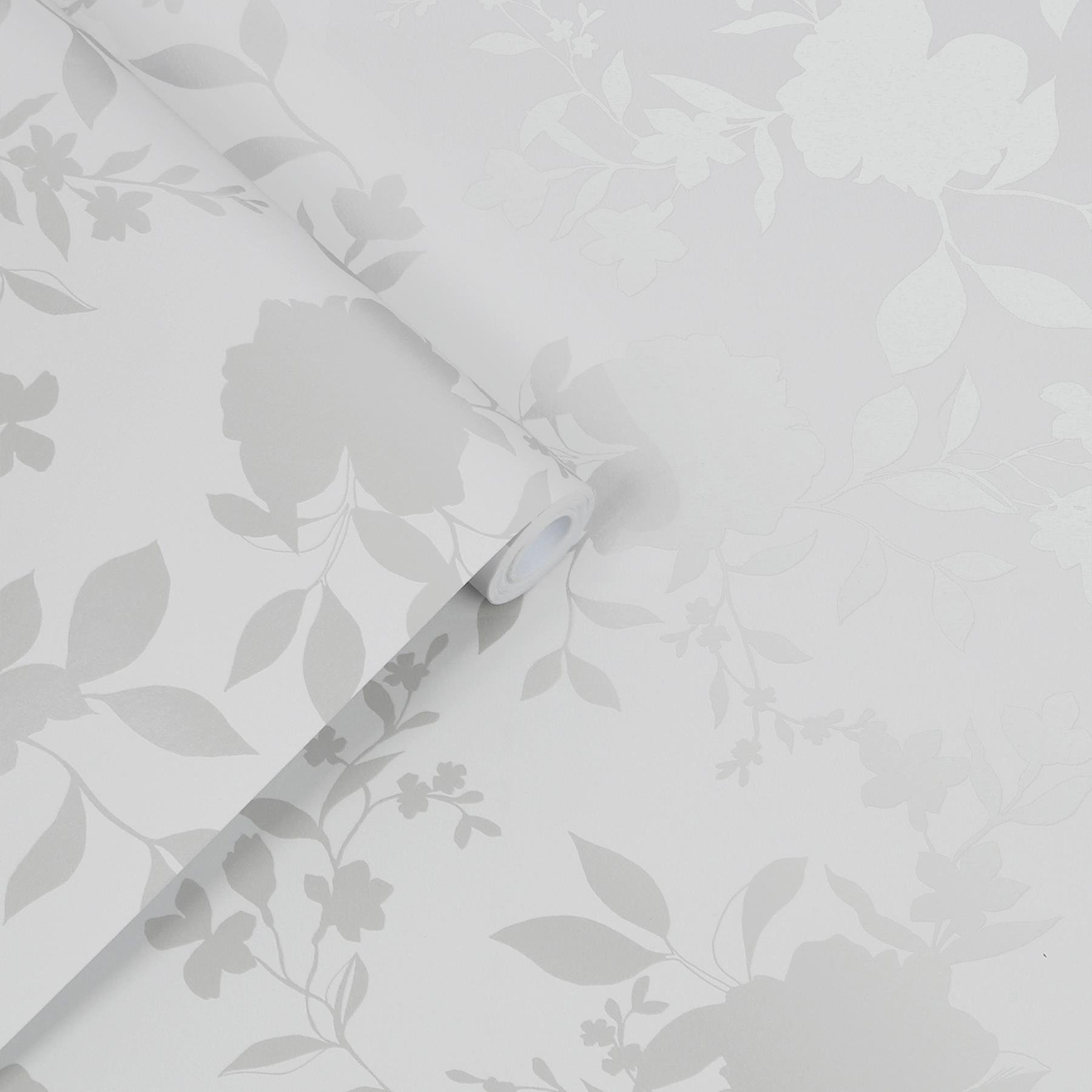 Laura Ashley Westbourne Behang - Bloemen - 10mx52cm - Grijs