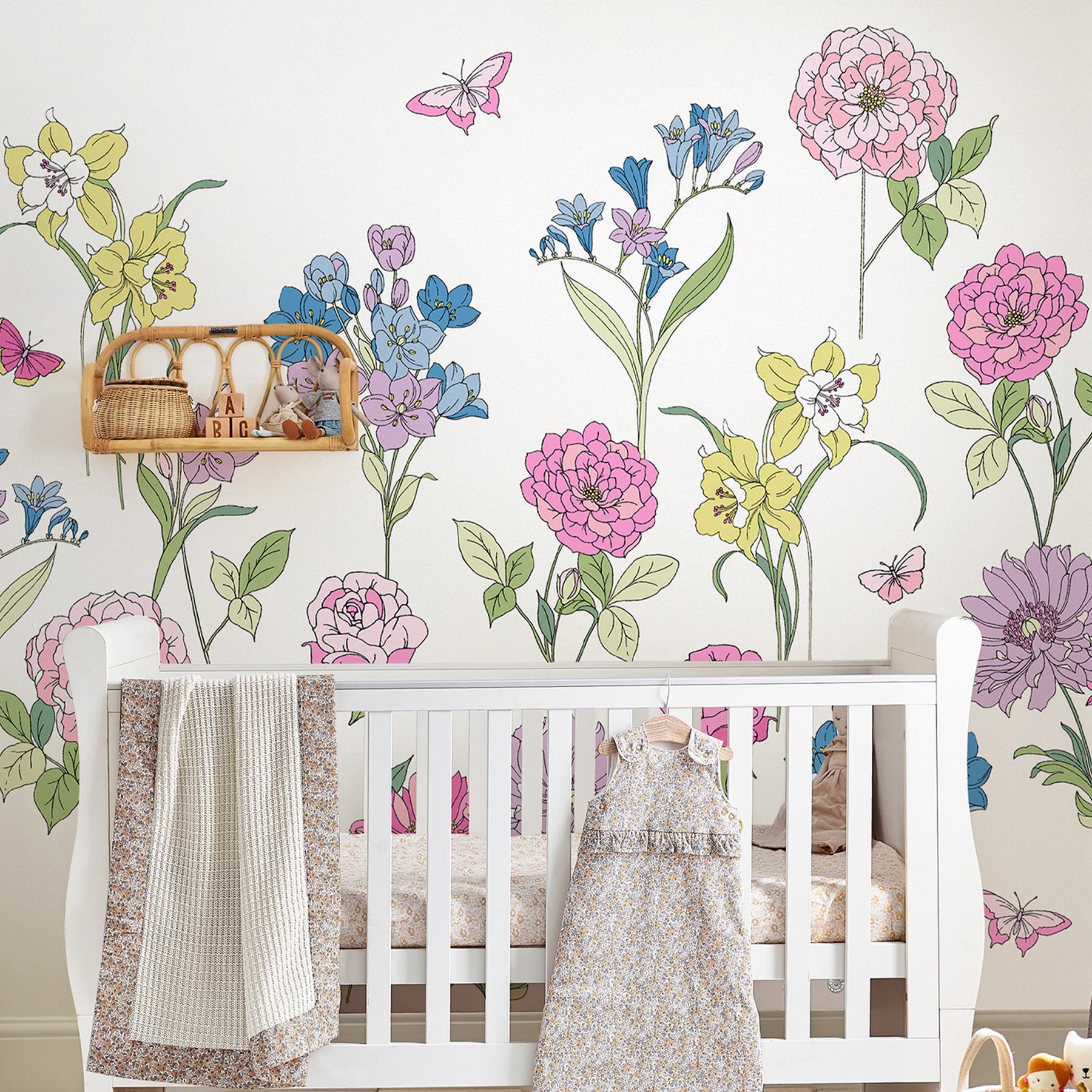 Laura Ashley Gilly Fotobehang - Bloemen - 300cmx280cm - Roze