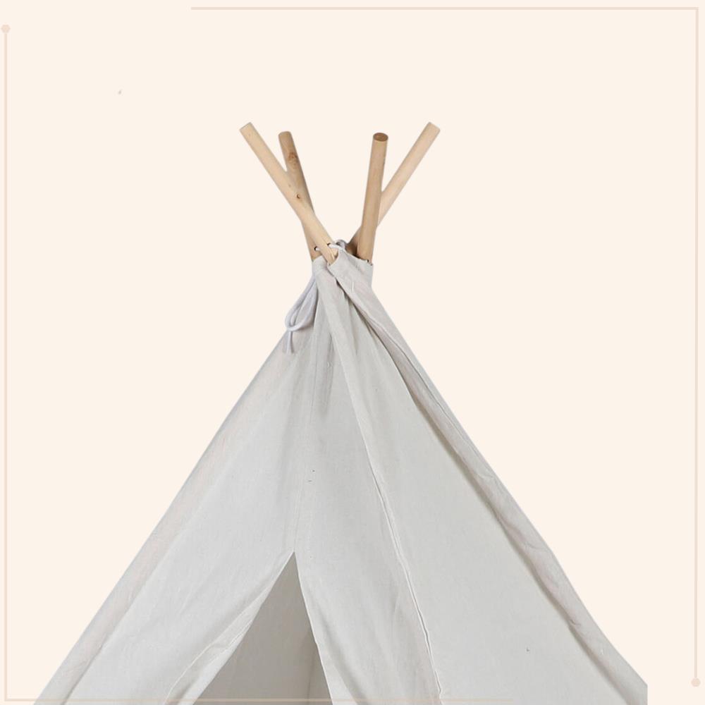 MISOU Tipi Tent Kinder Speeltent Jongens Meisjes 120x120x150cm Beig...