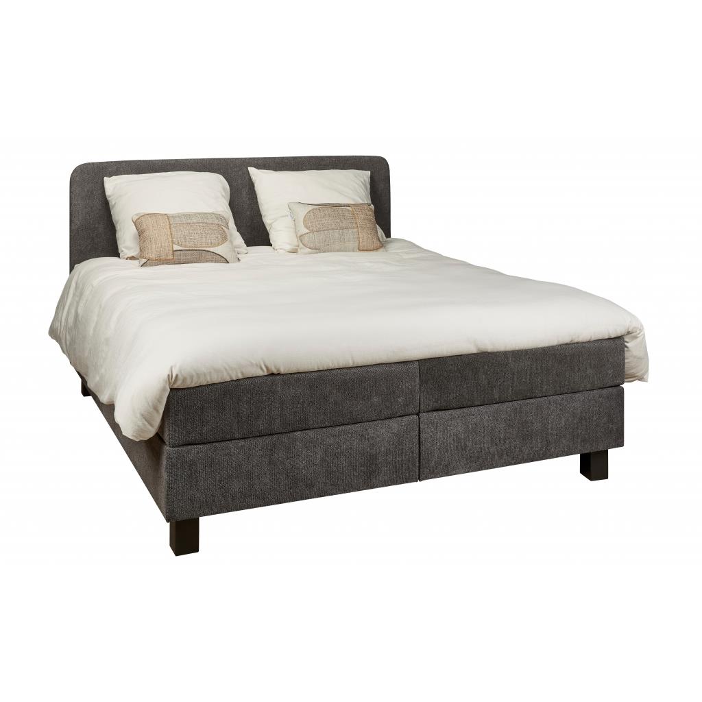Boxspring Bilbao - Antraciet|Grijs|Zwart - Textiel