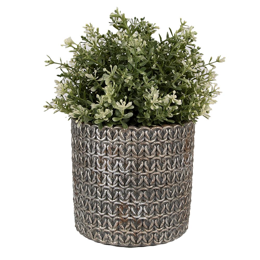 Clayre & Eef Bloempot Binnen  Ø 15x14 cm Grijs Steen Plantenpot