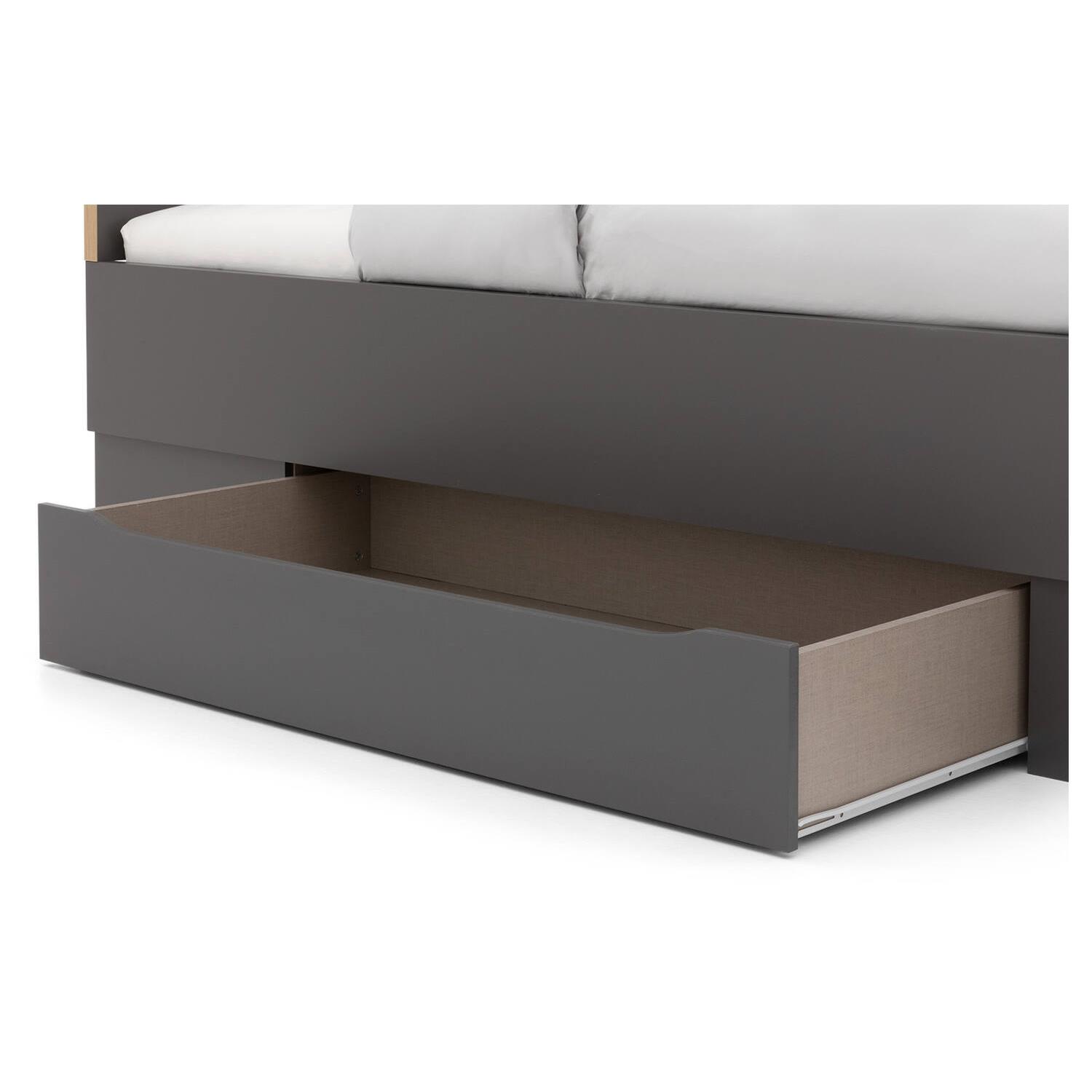 Goossens Bedframe Peder - 120 x 200 - Grafiet met accent eiken artisan