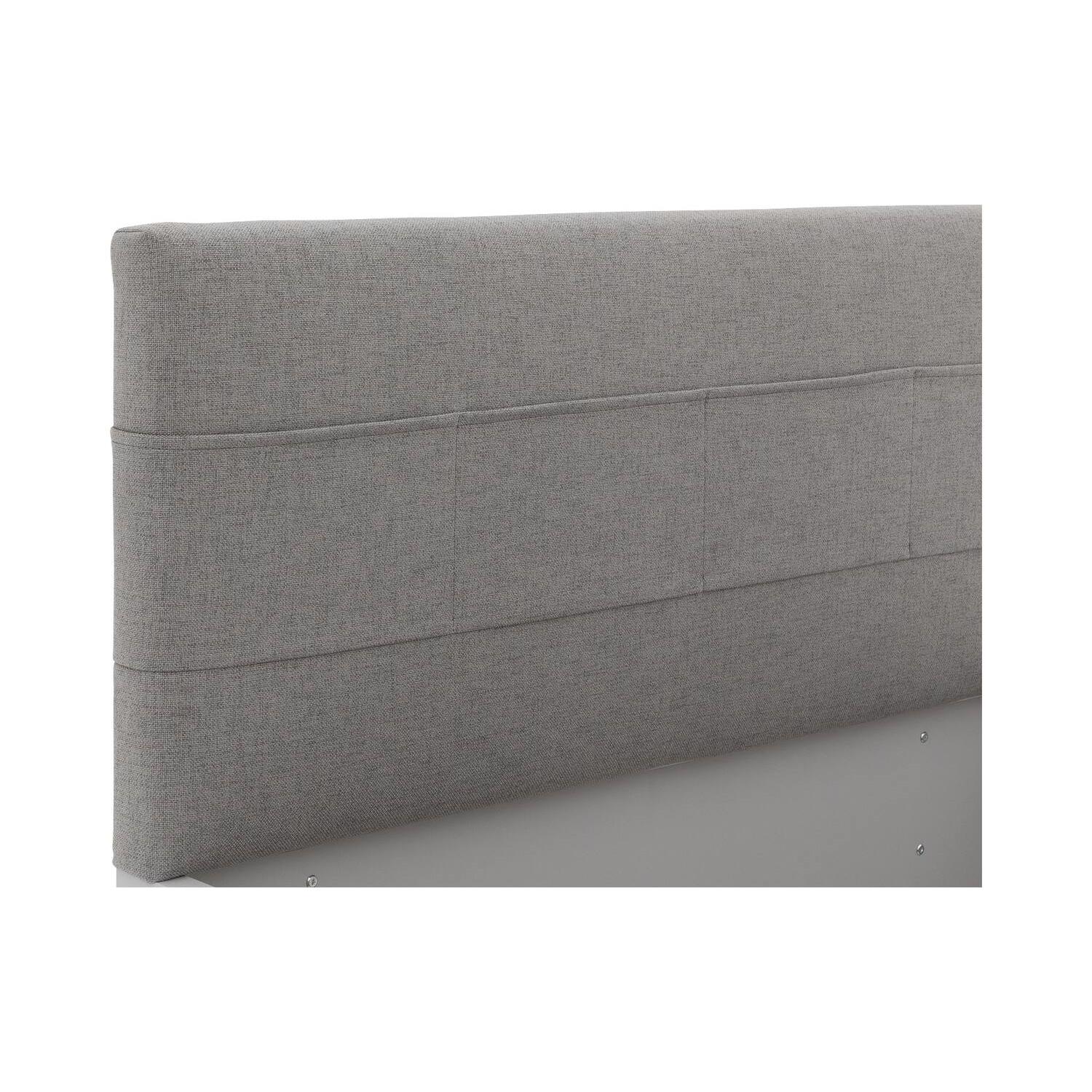 Goossens Bedframe Ita - 120 x 210 - Zijdegrijs met accent eiken