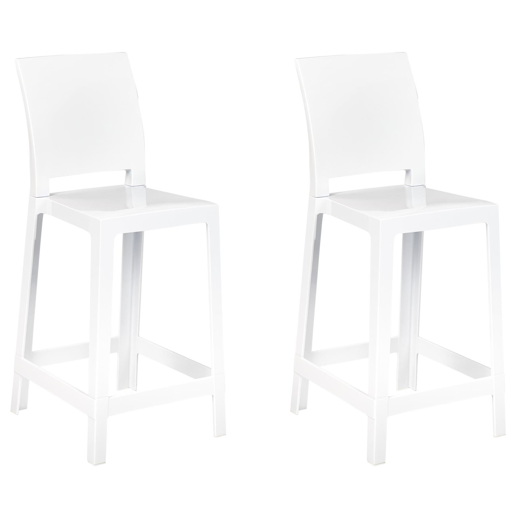 Beliani - WELLINGTON - Barkruk set - Wit - Polycarbonaat