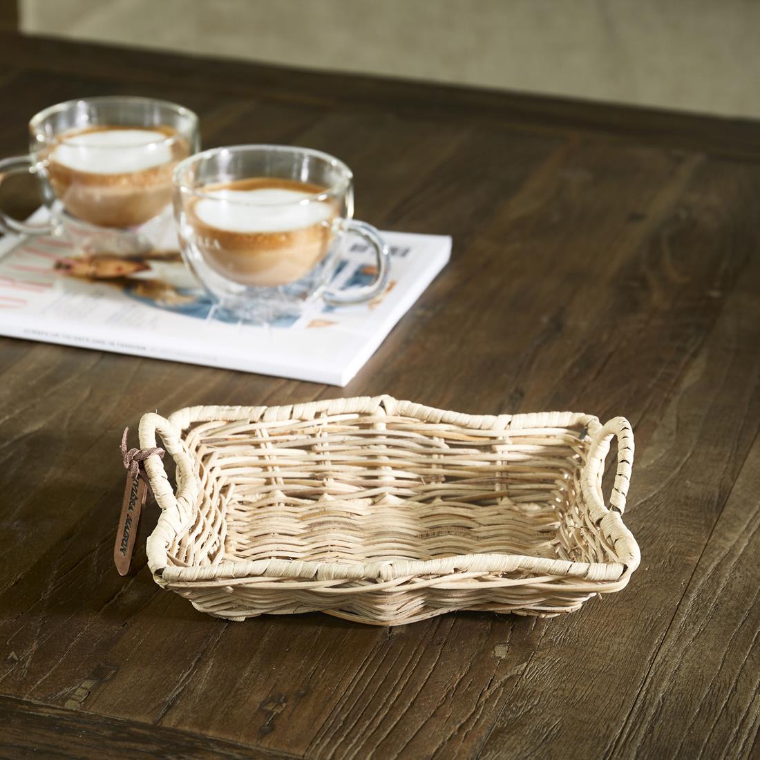 Riviera Maison dienblad rechthoek Naturel - Benoa Mini - rotan