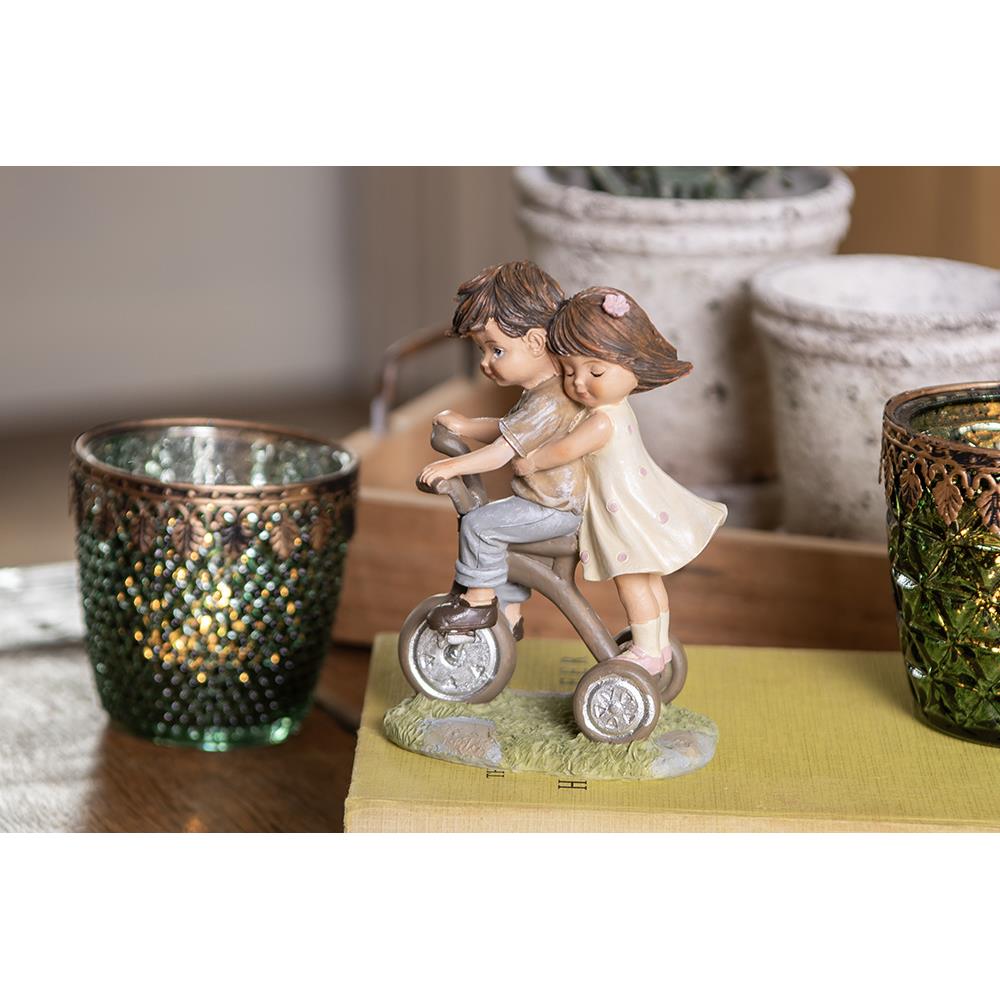 Clayre & Eef Beeld Kinderen 14 cm Bruin Polyresin