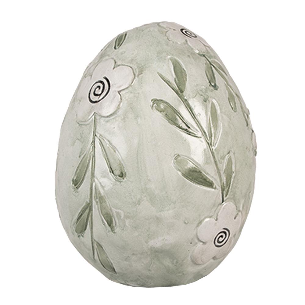 Clayre & Eef Beeld Ei 13 cm Groen Polyresin Paasdecoratie