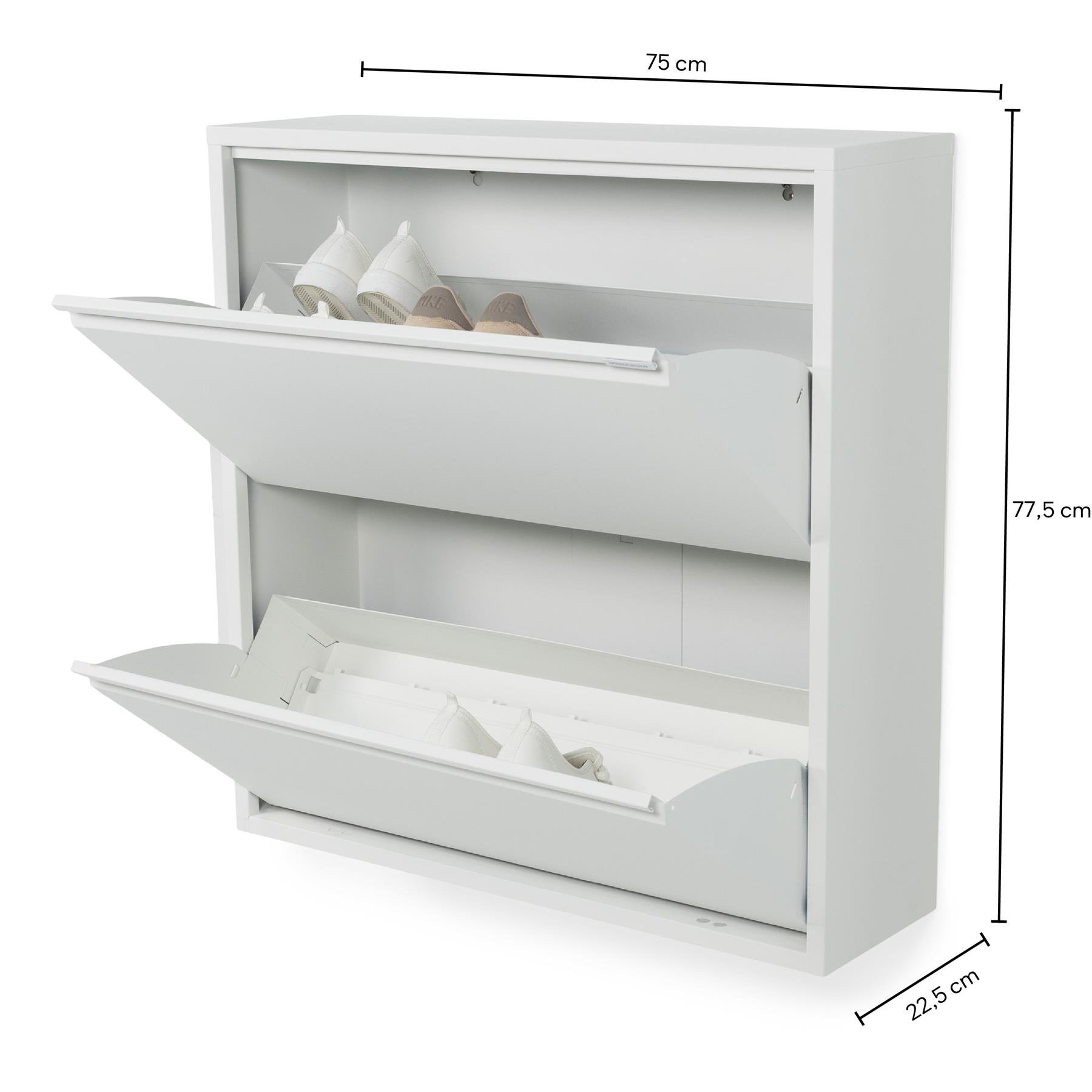 Spinder Design Billy 2 Schoenenkast - Wit
