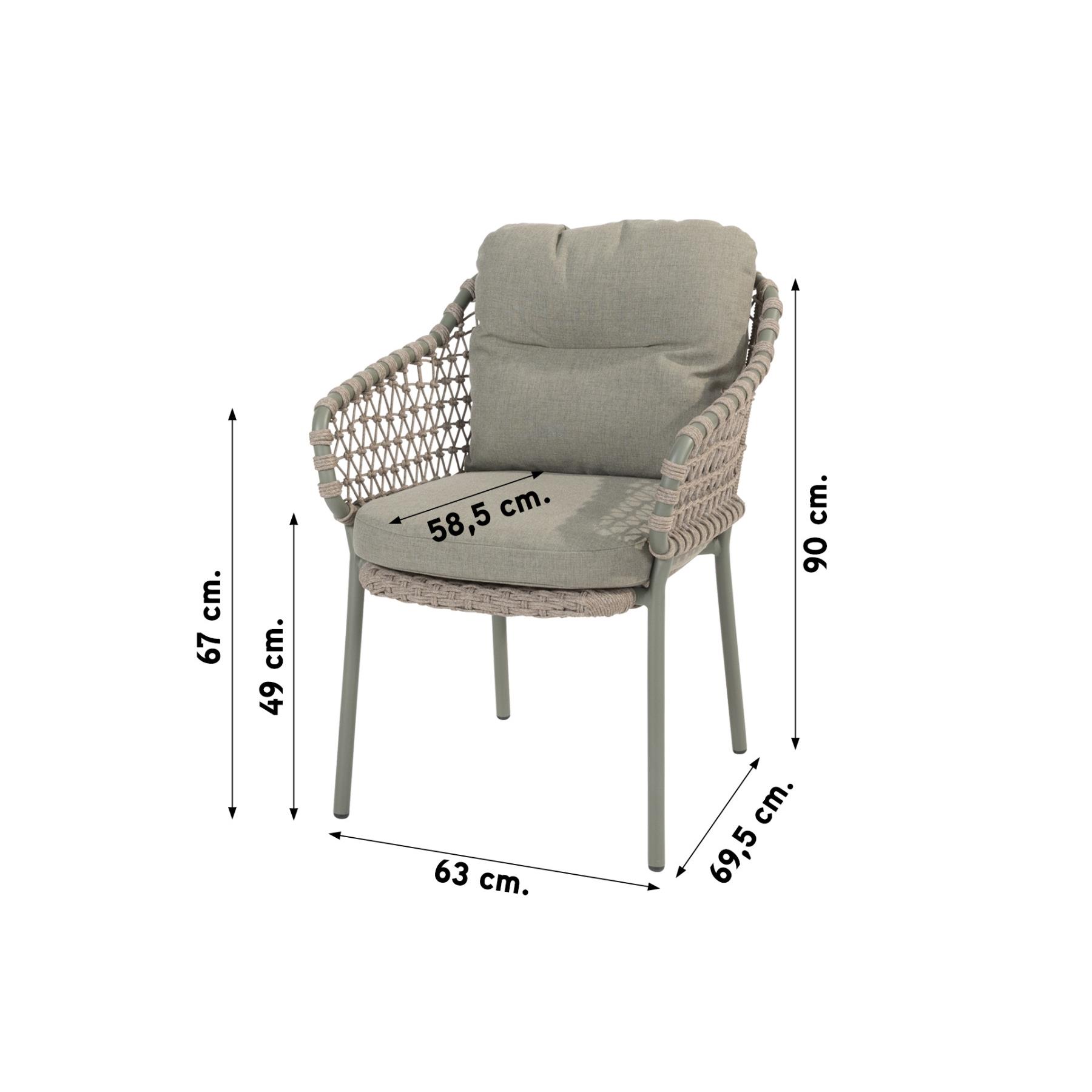 4 Seasons Jura|Prado ronde tuinset - Ø130 cm. - stapelbaar