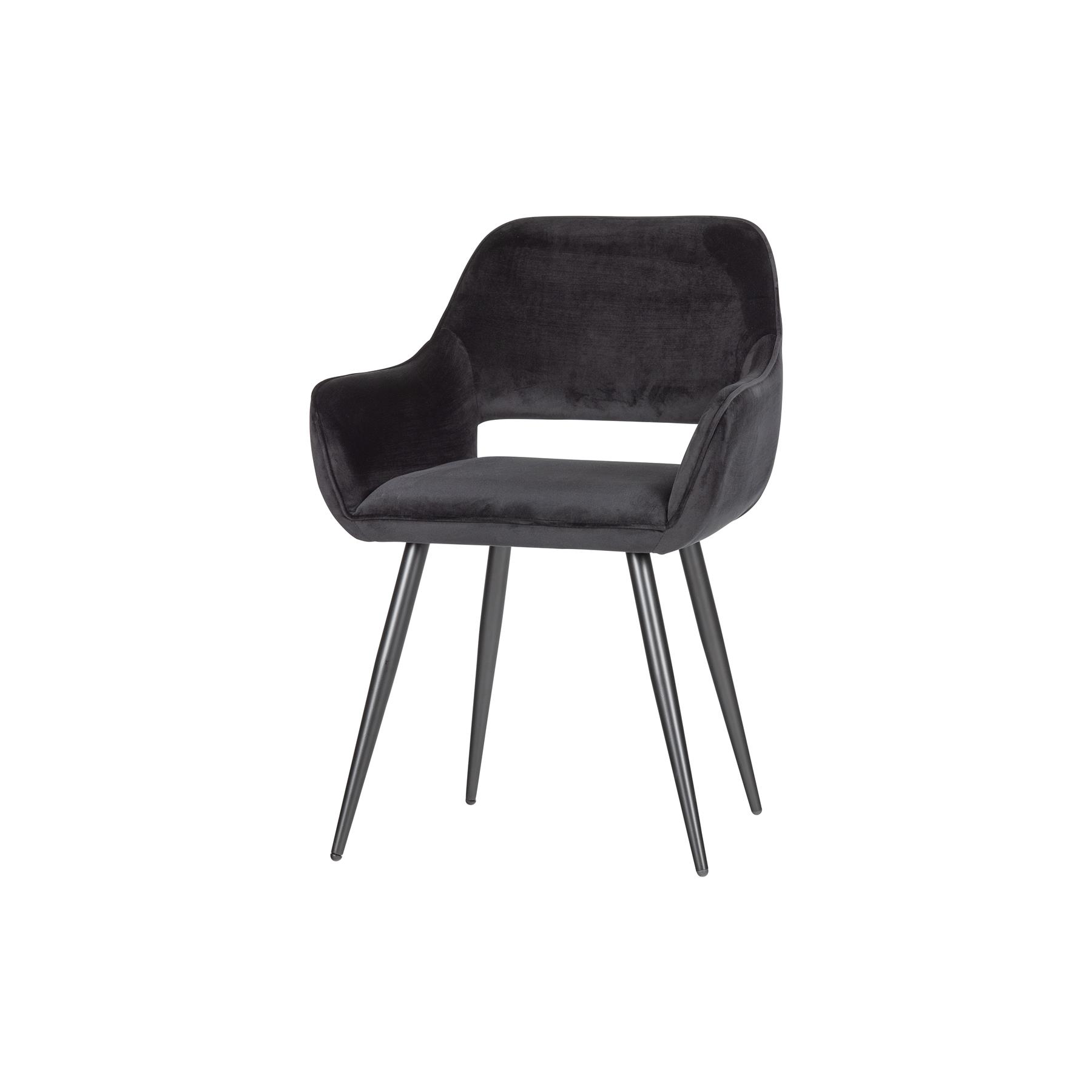 WOOOD Jelle Stoel - Velvet - Zwart - Set van 2