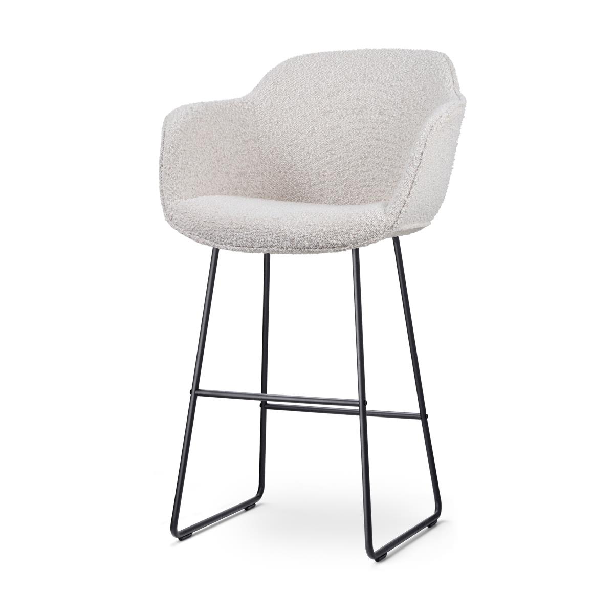 Nolon Nino-Mare Barkruk Bouclé Beige - Wit Onderstel- 75 cm