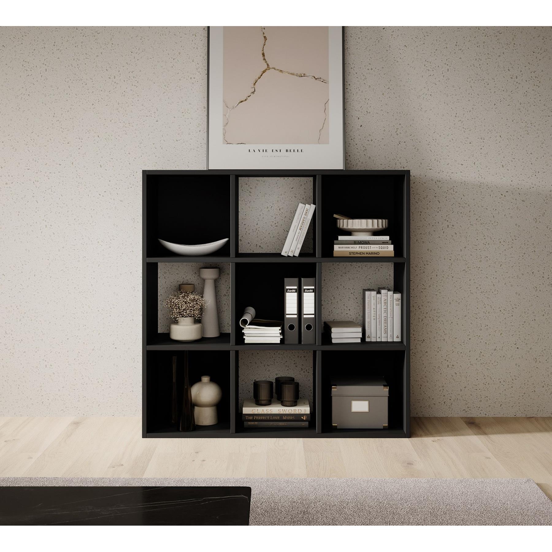 Meubella Boekenkast Cajsa - Zwart - 90 cm