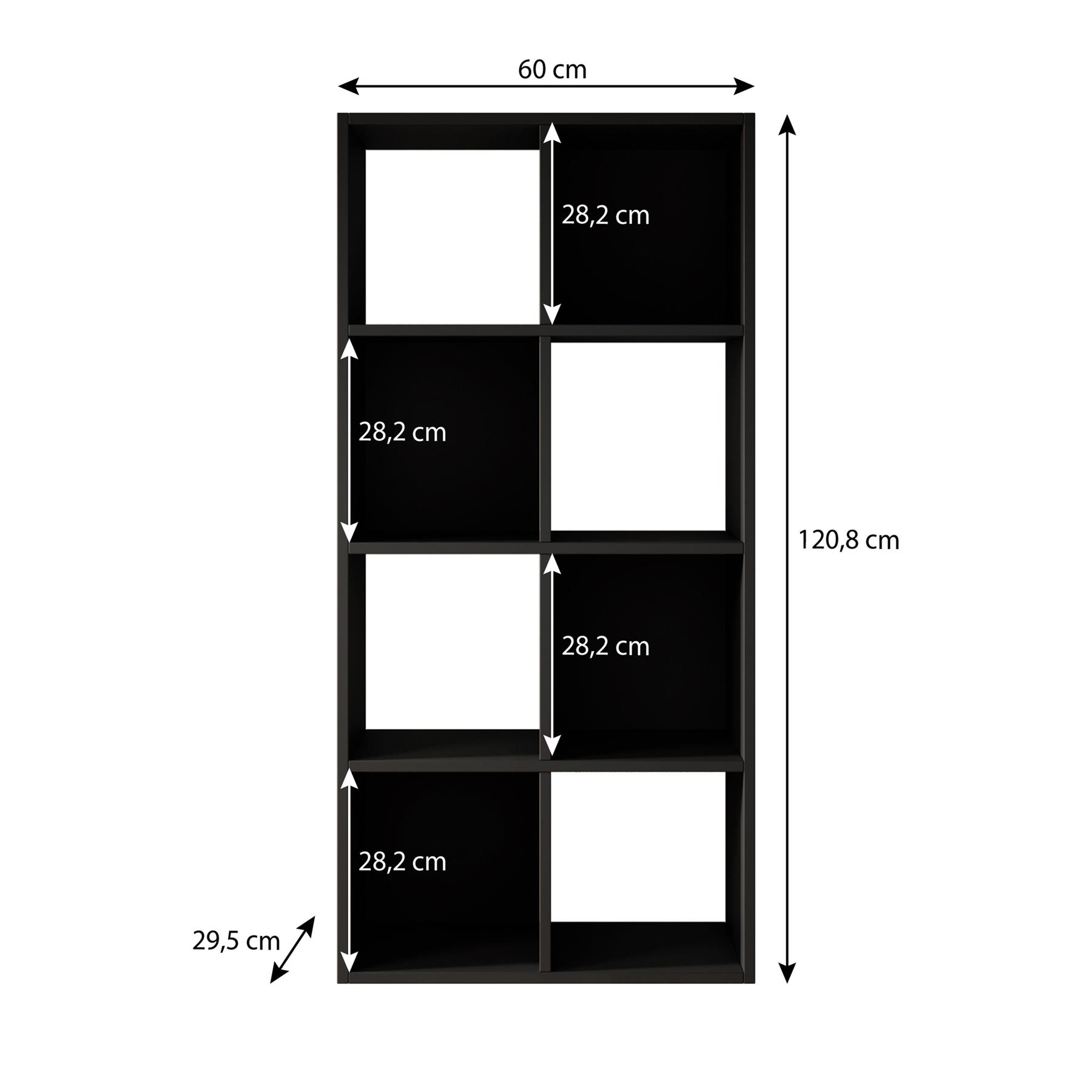 Meubella Boekenkast Cajsa 3 - Zwart - 60 cm