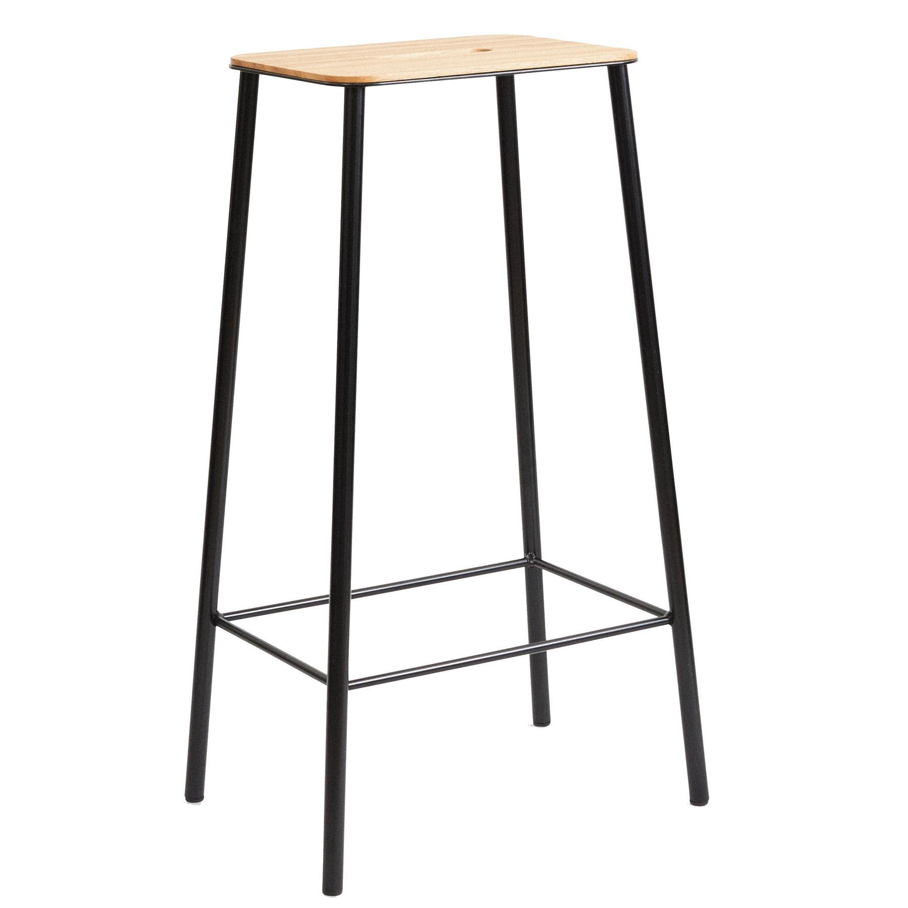 Frama Adam barkruk H76 naturel leer|zwart