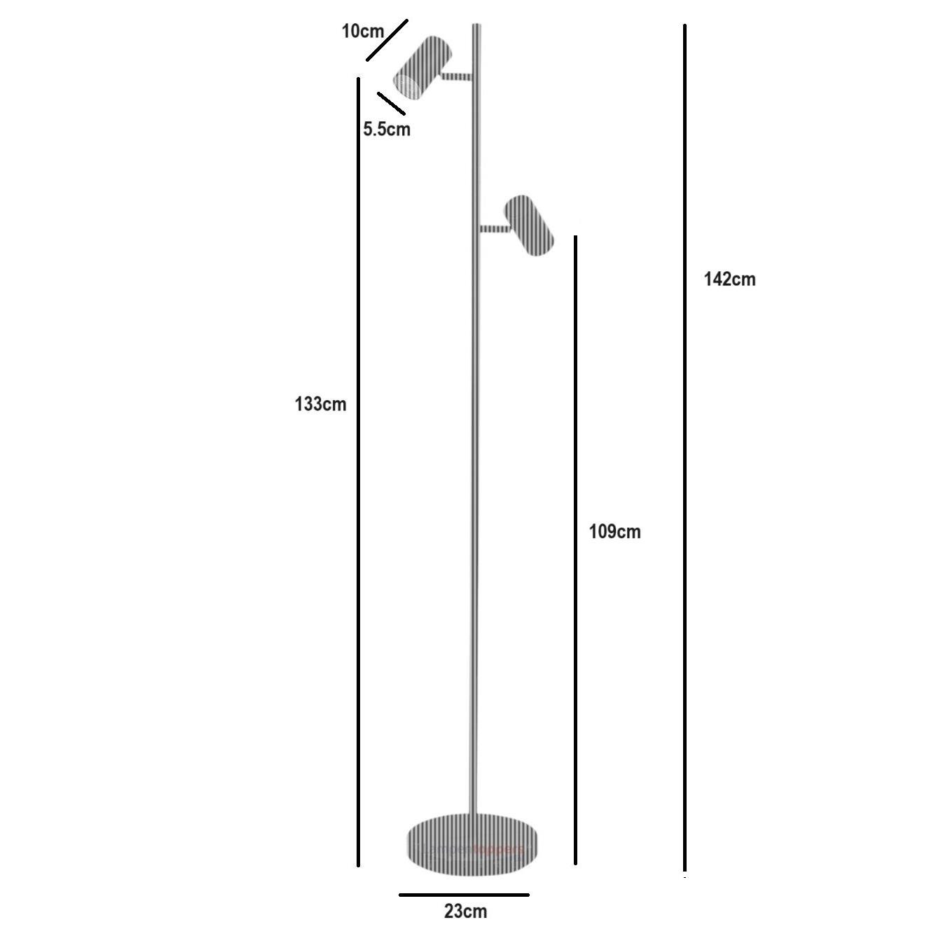 Highlight Vloerlamp Burgos RVS 2 lichts 142cm