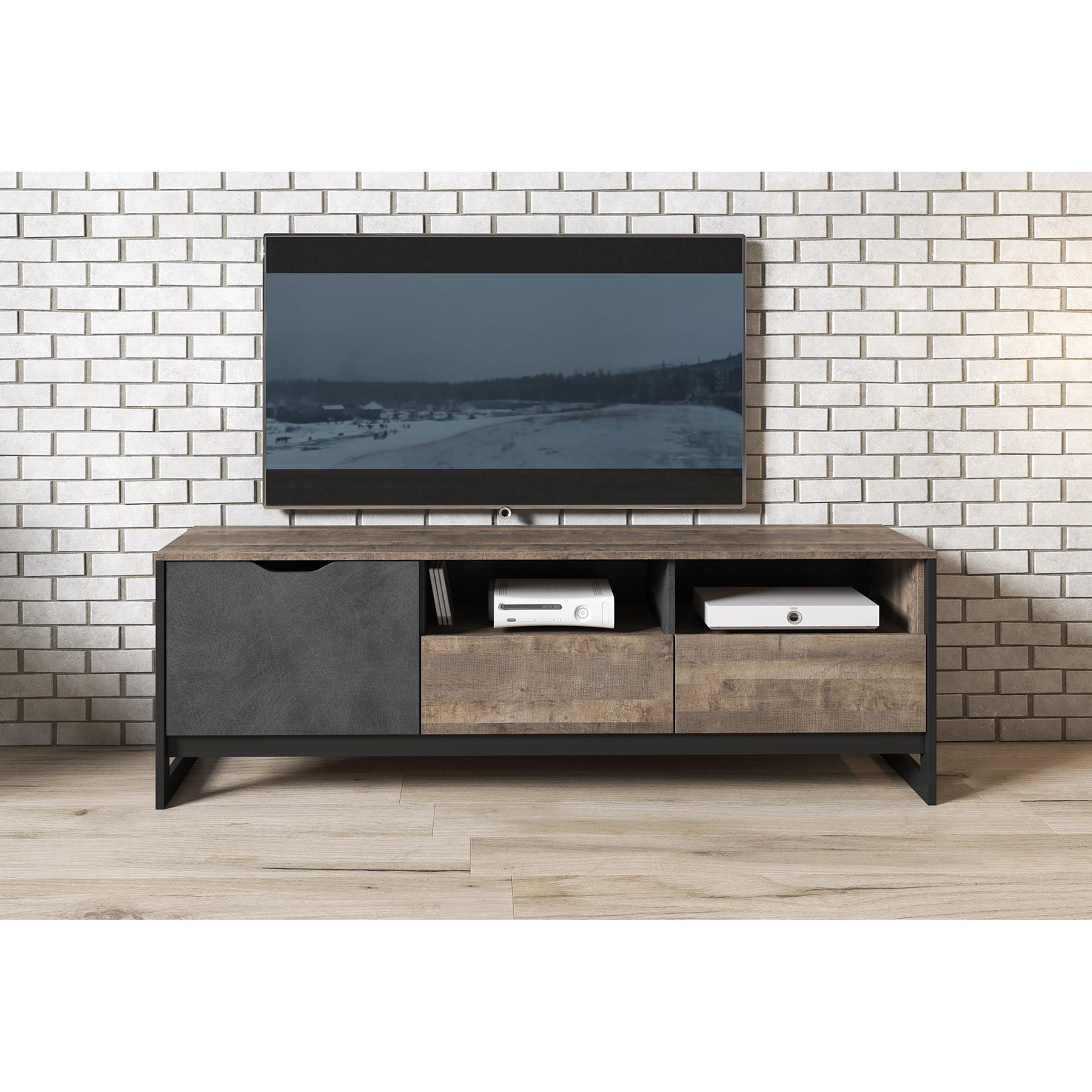 Meubella TV-Meubel Acasia - Grijs - Eiken - 161 cm