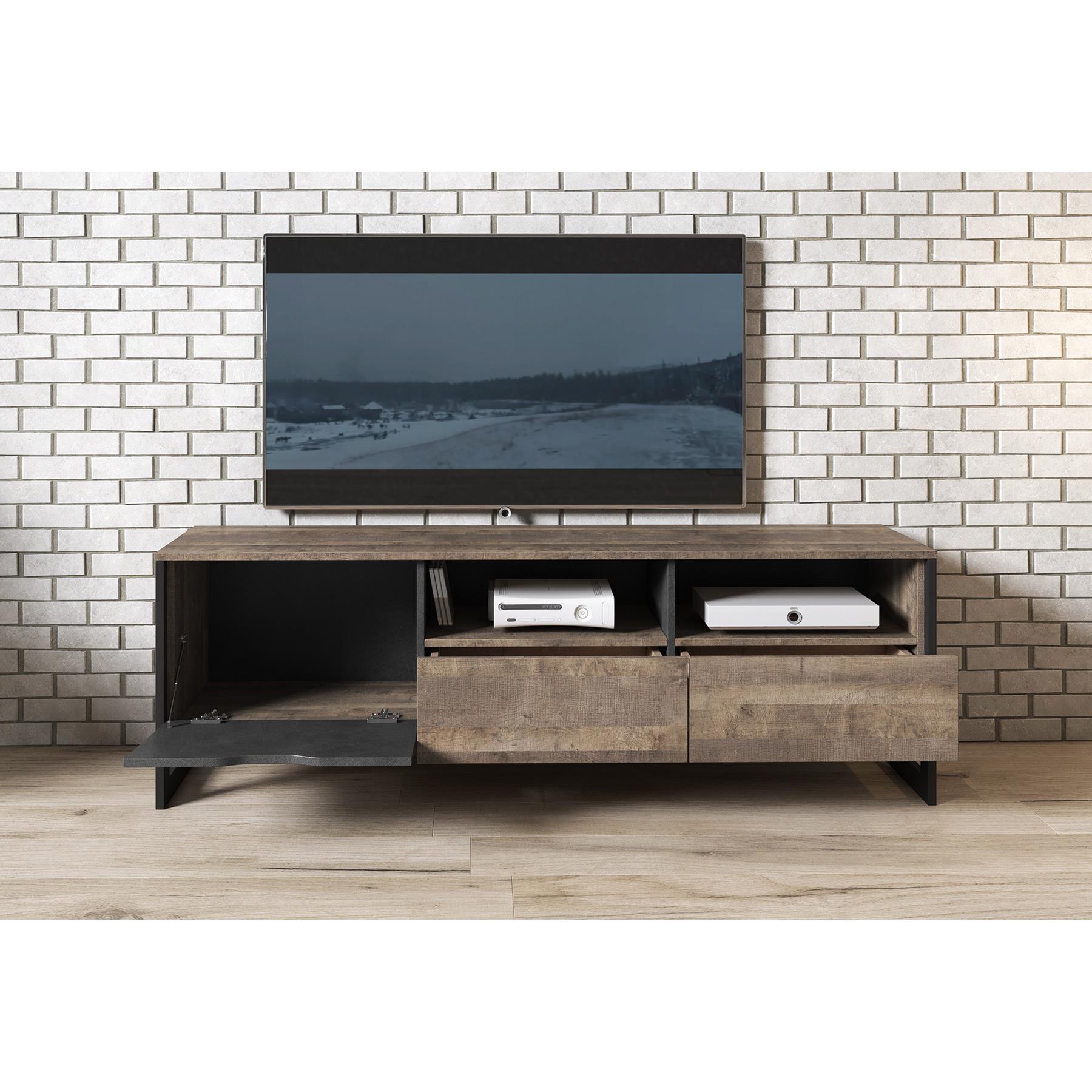 Meubella TV-Meubel Acasia - Grijs - Eiken - 161 cm