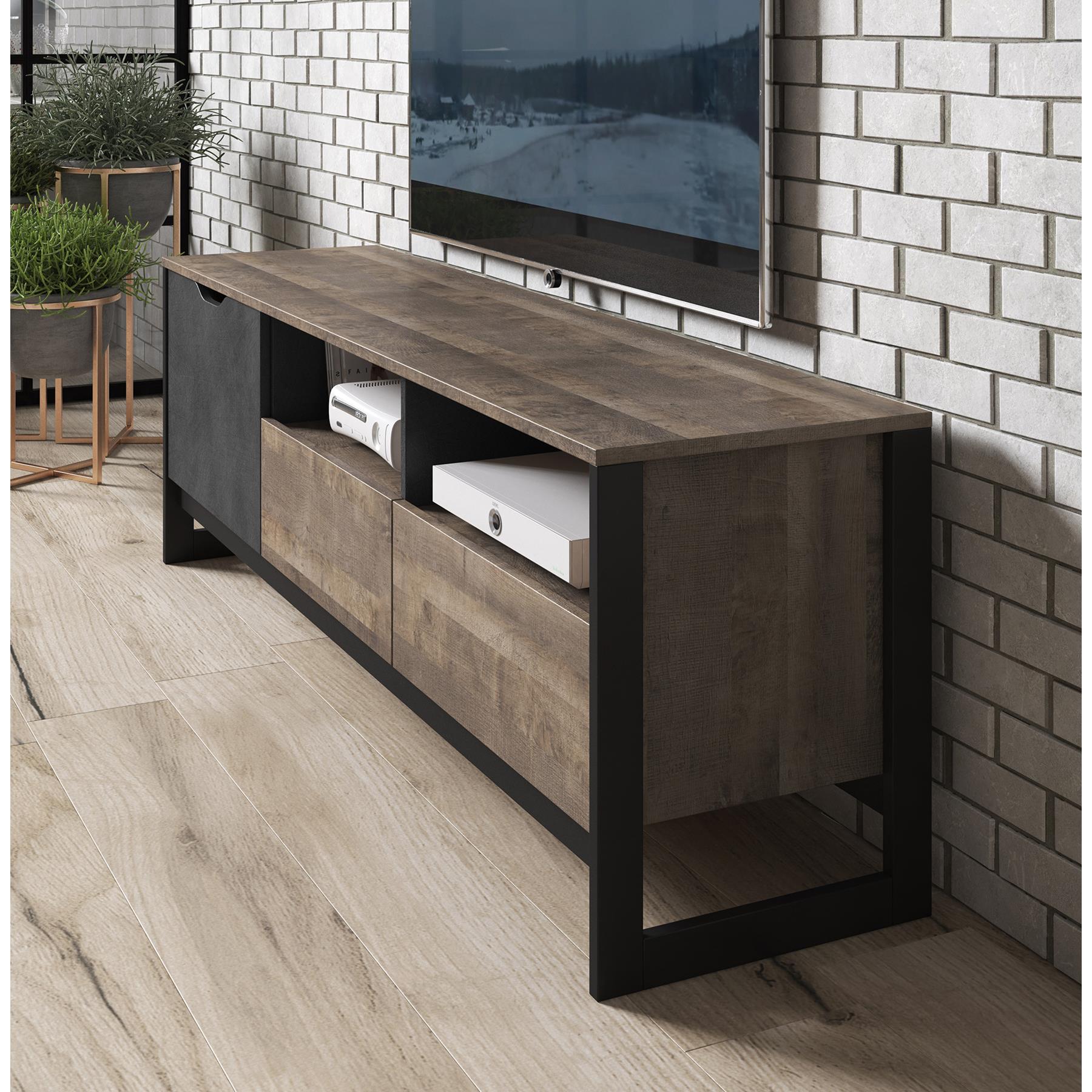 Meubella TV-Meubel Acasia - Grijs - Eiken - 161 cm
